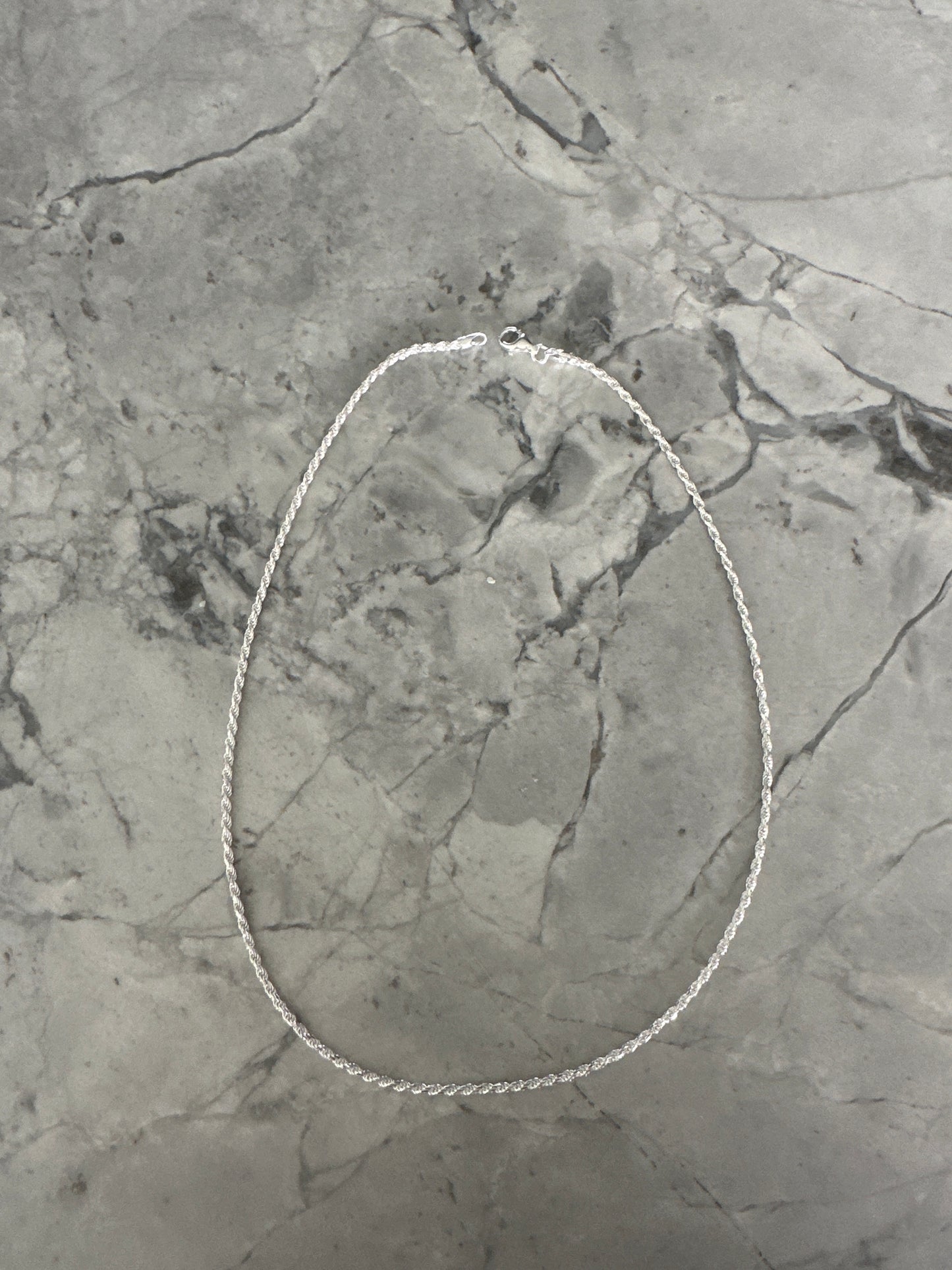 Rope Tie necklace Silver