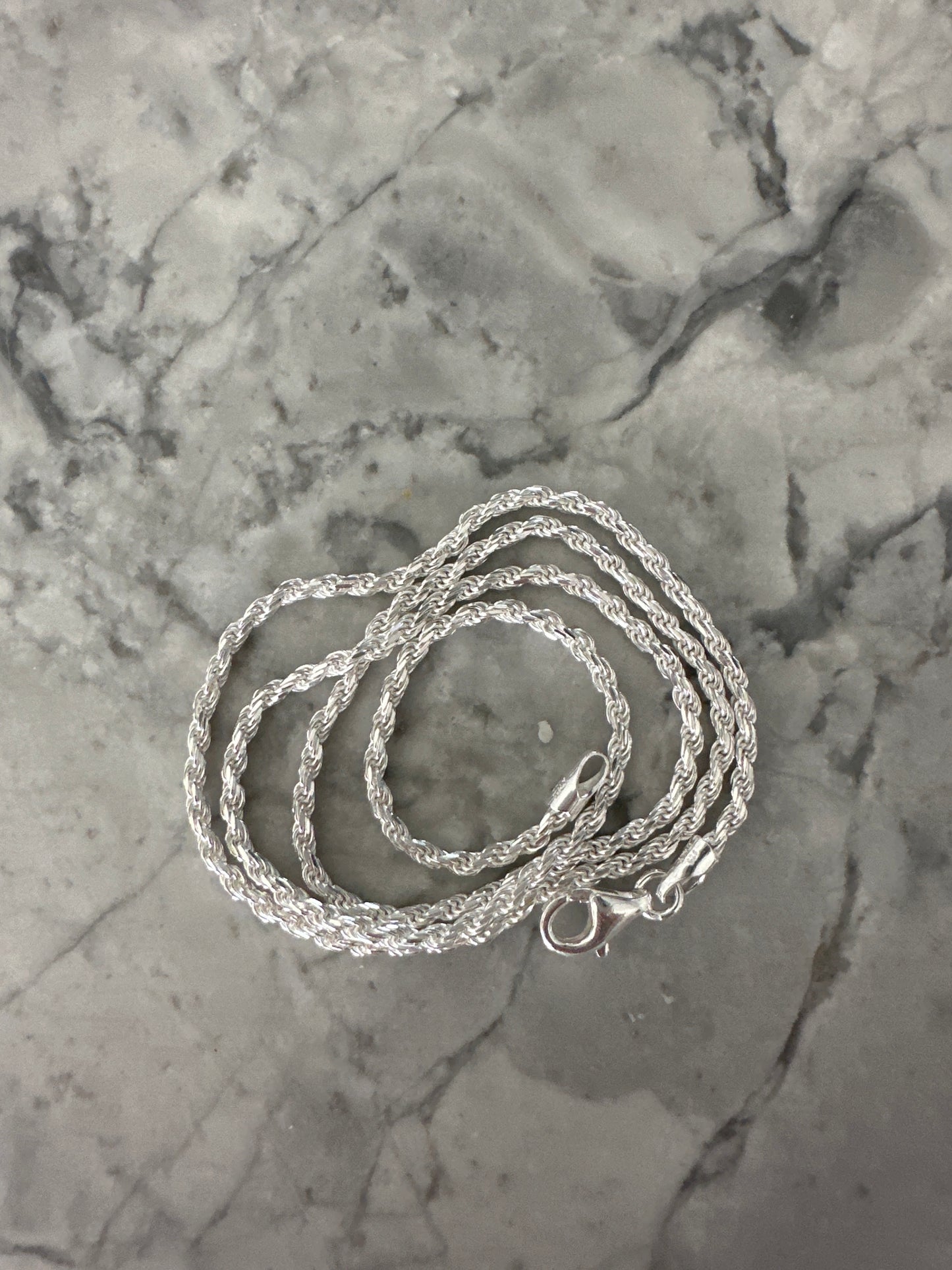 Rope Tie necklace Silver