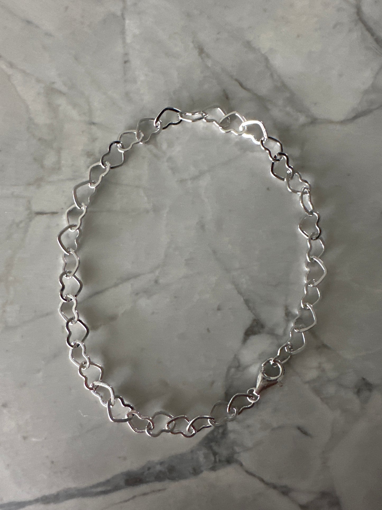 Heart Links Bracelet Silver