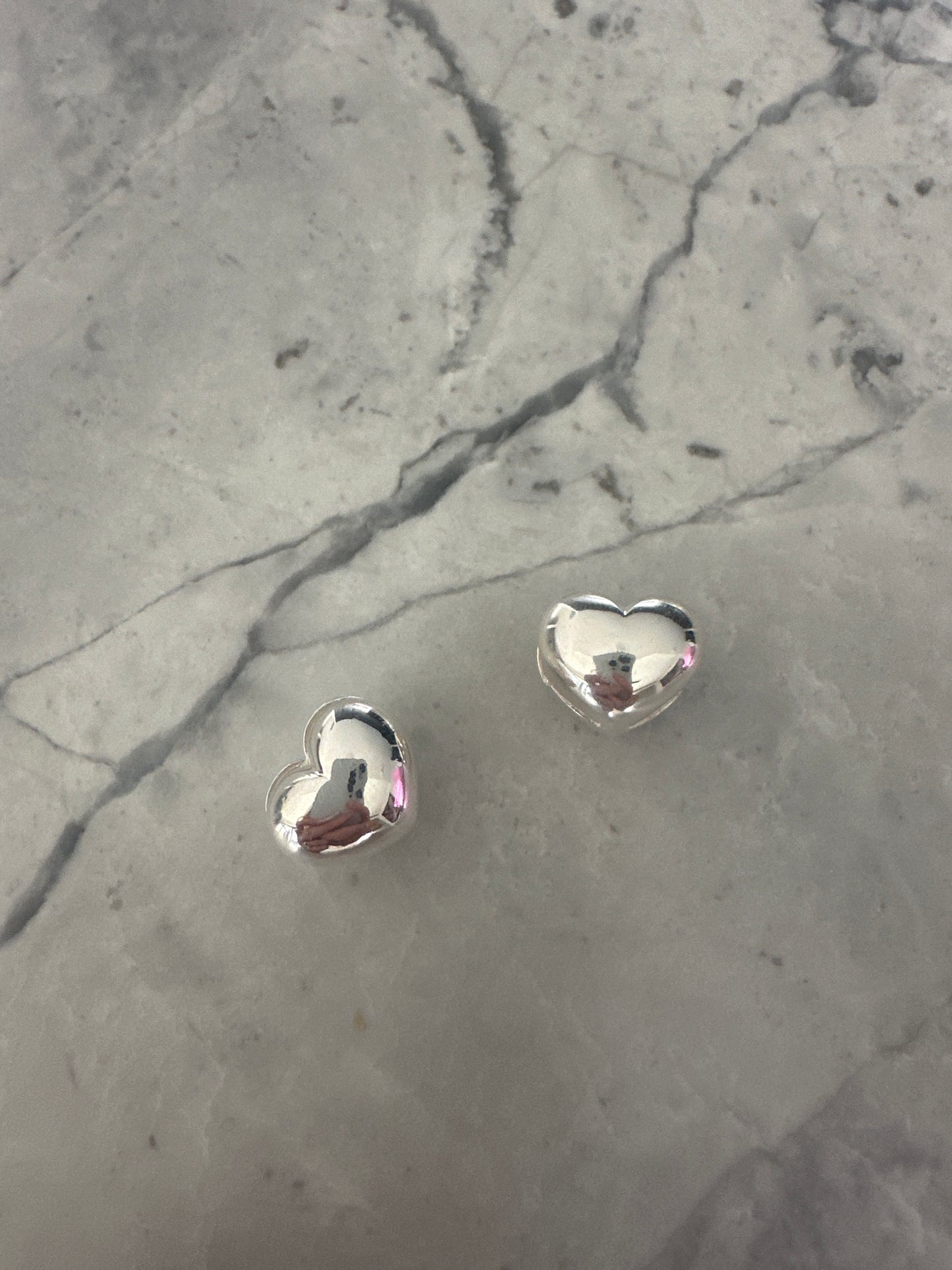Heart Hoops Silver Earrings