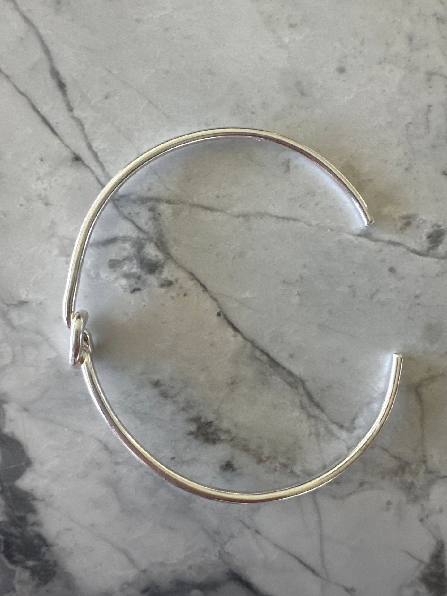 Love Me Knot Adjustable Silver Bangle