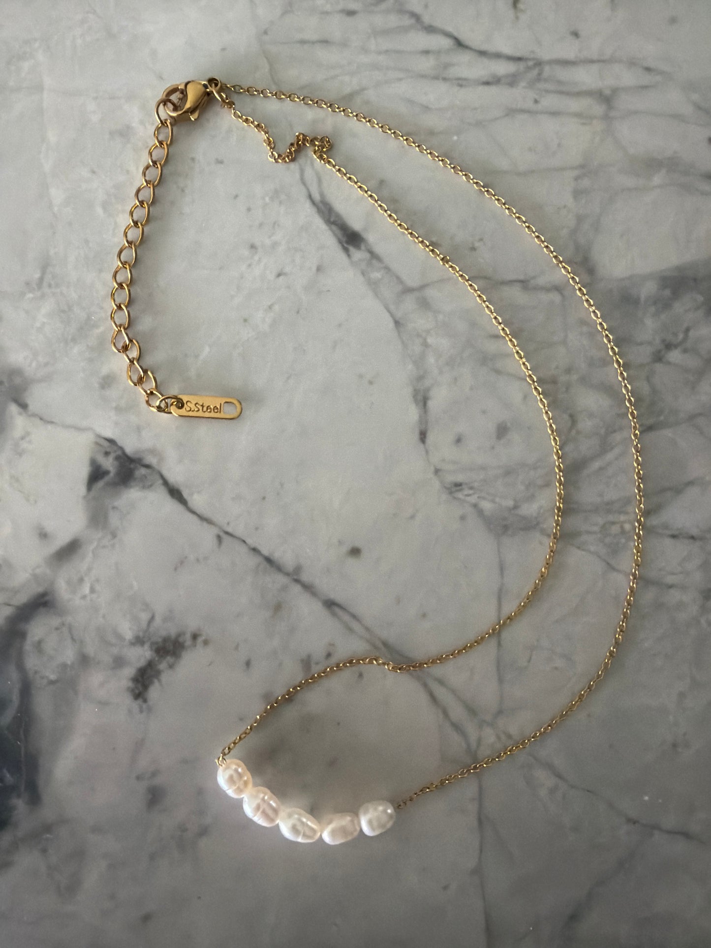 Sofia Waterproof Pearl Necklace | 18k Gold-Coated - Sale