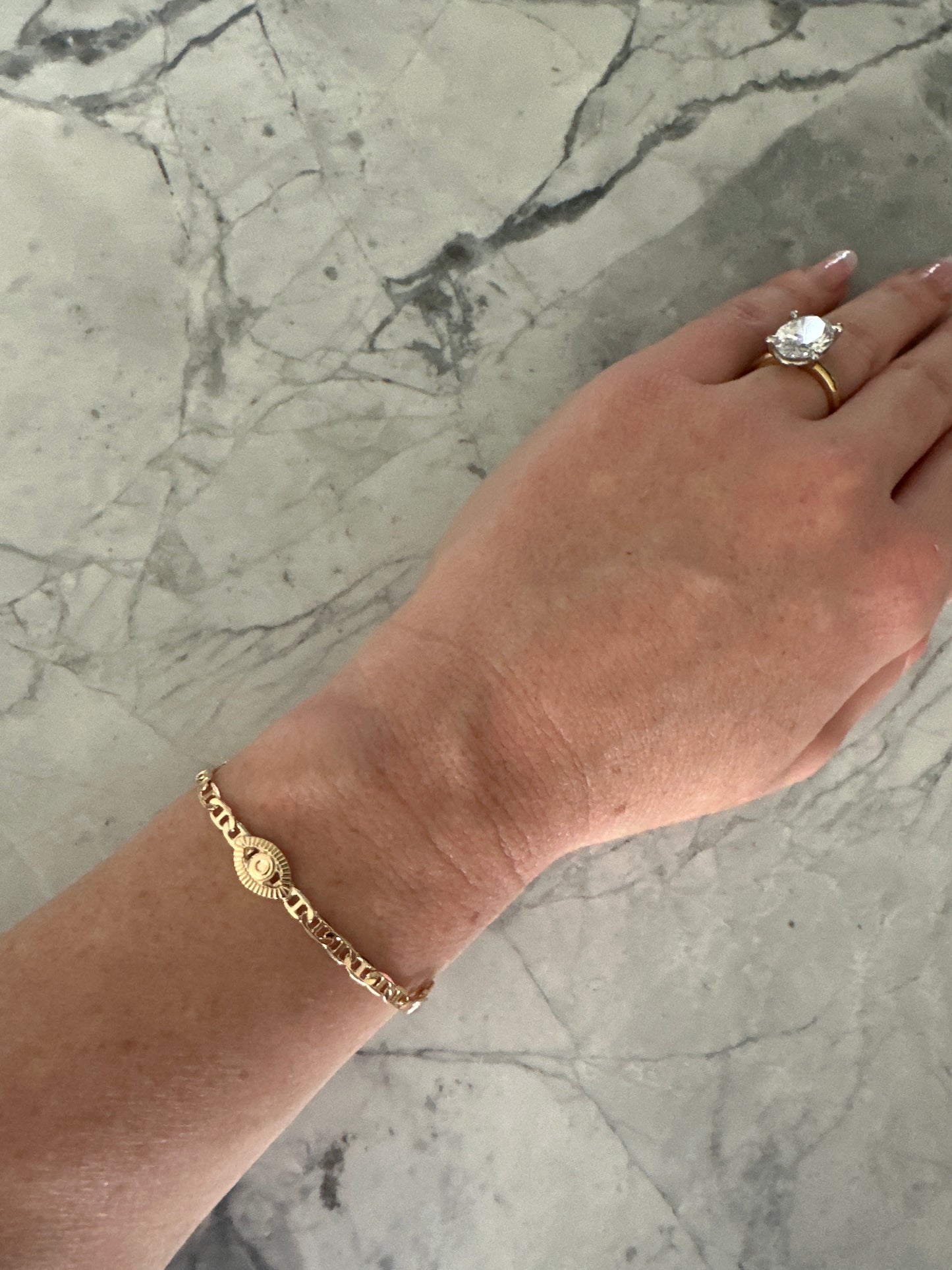 Evil Eye Accent Bracelet Gold