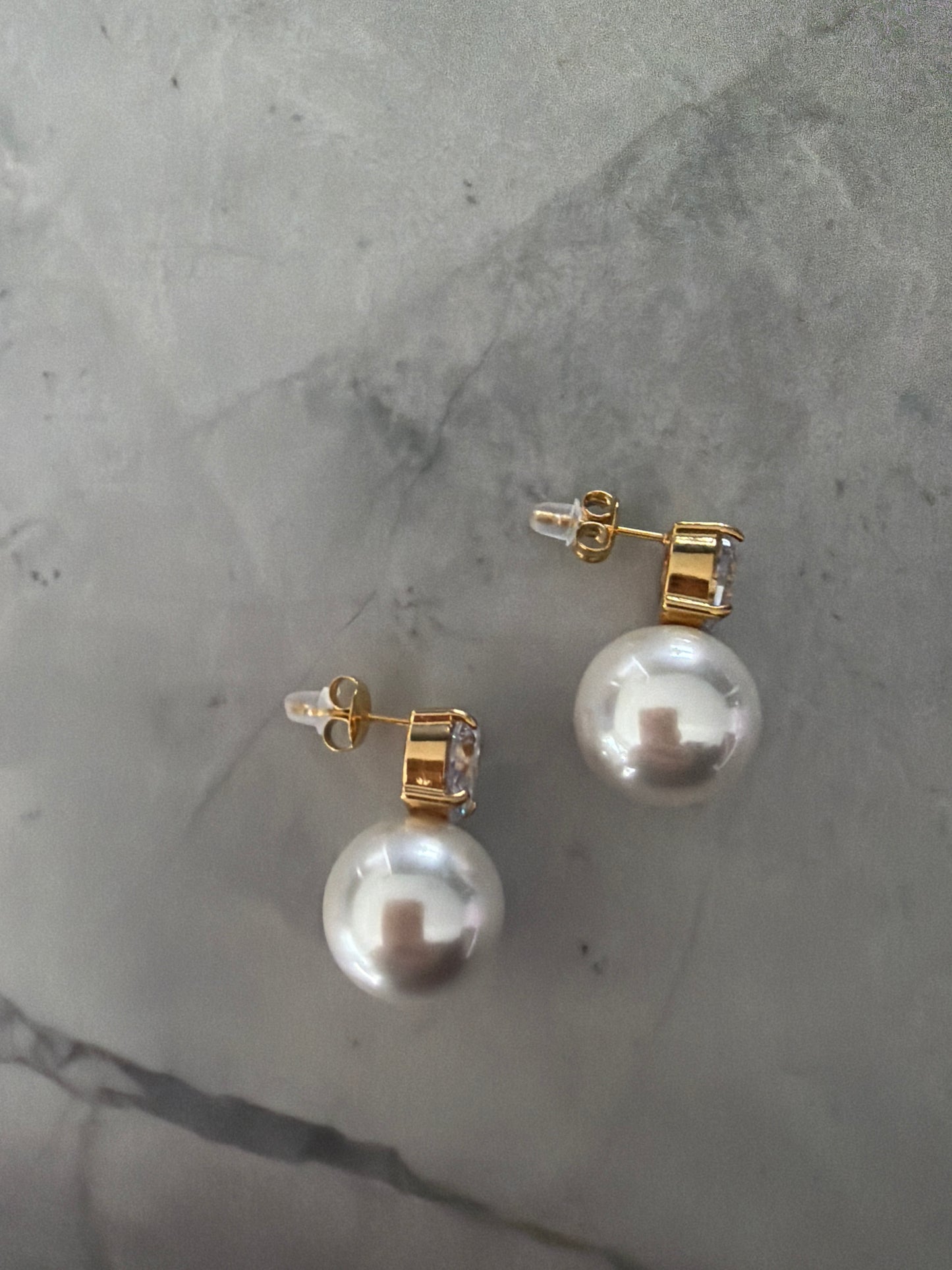 Jac Statement Crystal Pearl Drop Earrings | 24k Gold-Coated