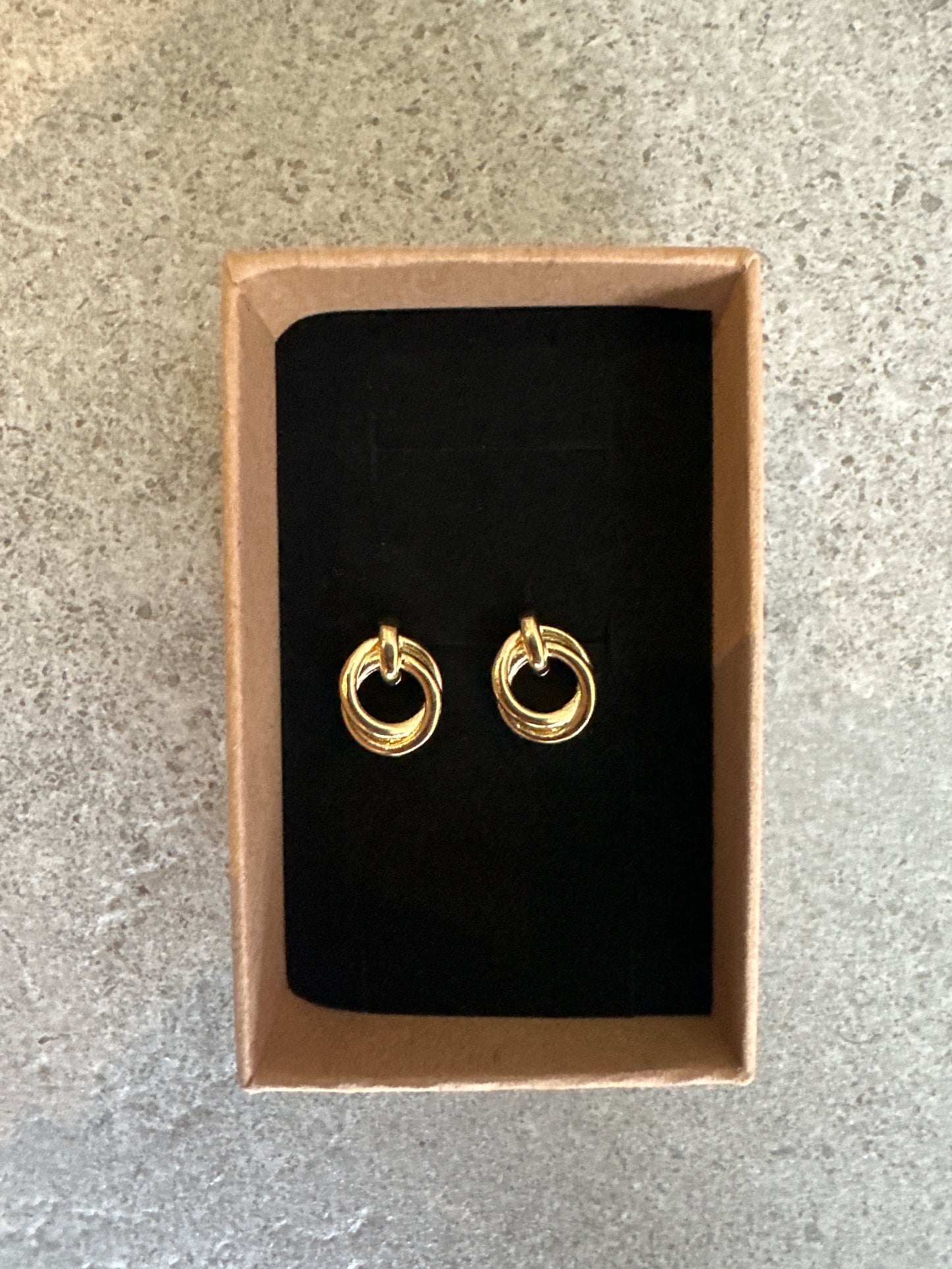 Modern Knot Gold Stud Earrings