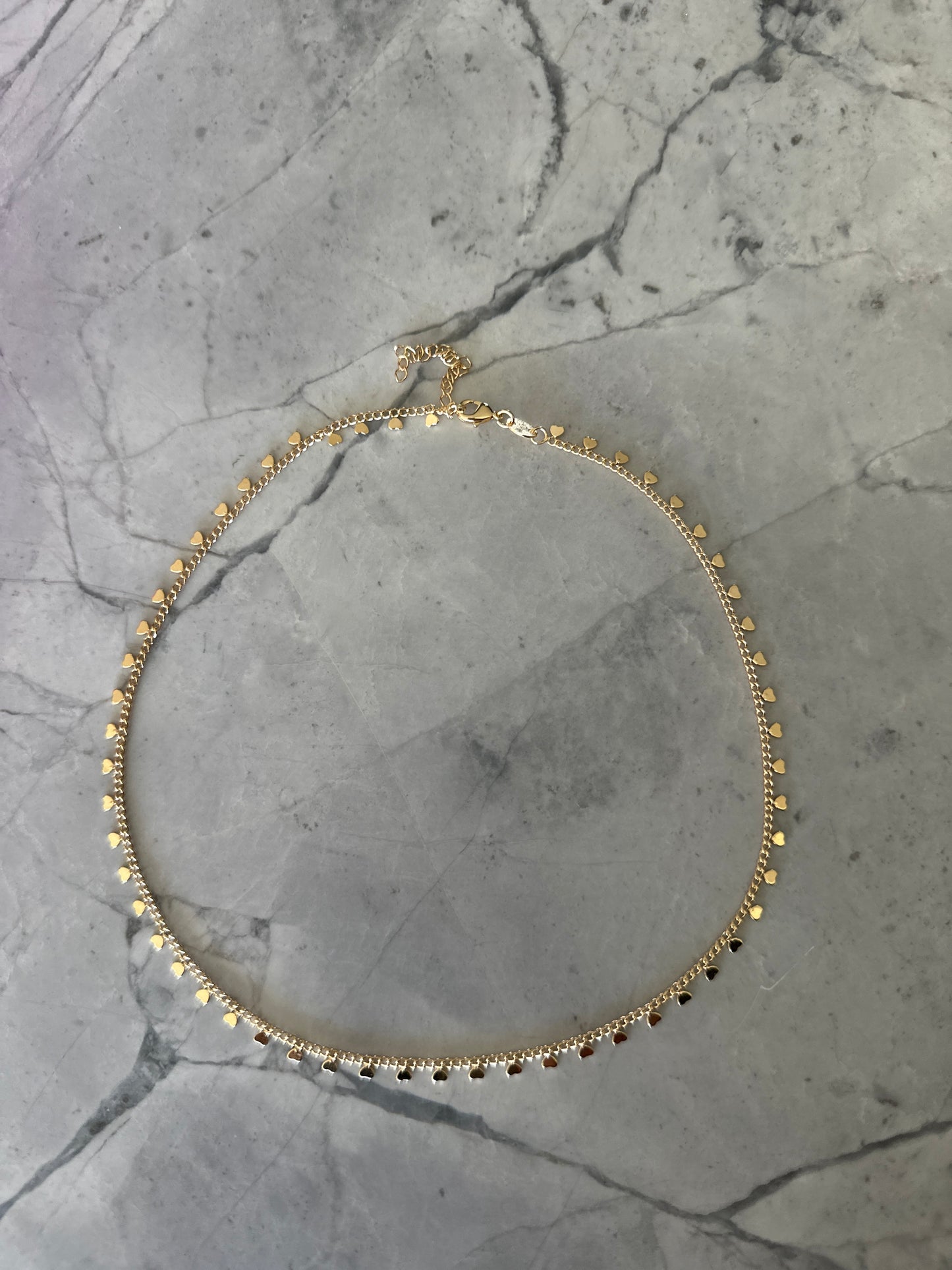 Tiny Hearts Accent Stackable Gold Necklace