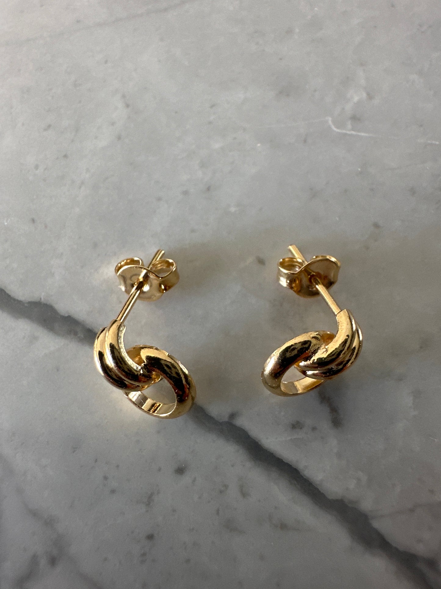 Monaco Knot Stud Earrings Gold