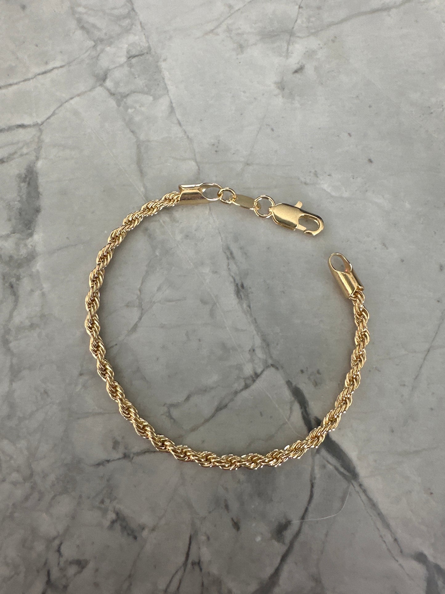 Rope Tie Stackable Gold Bracelet