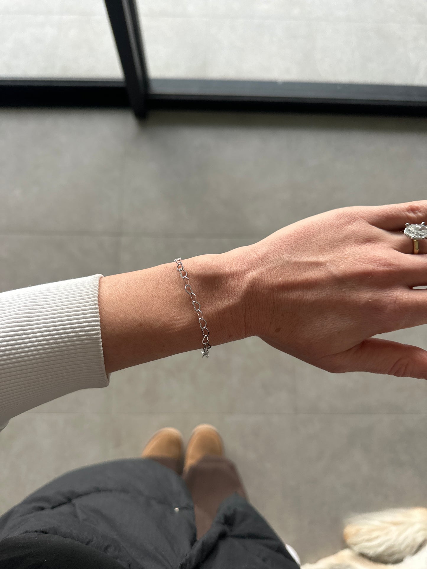 Heart Links Bracelet Silver