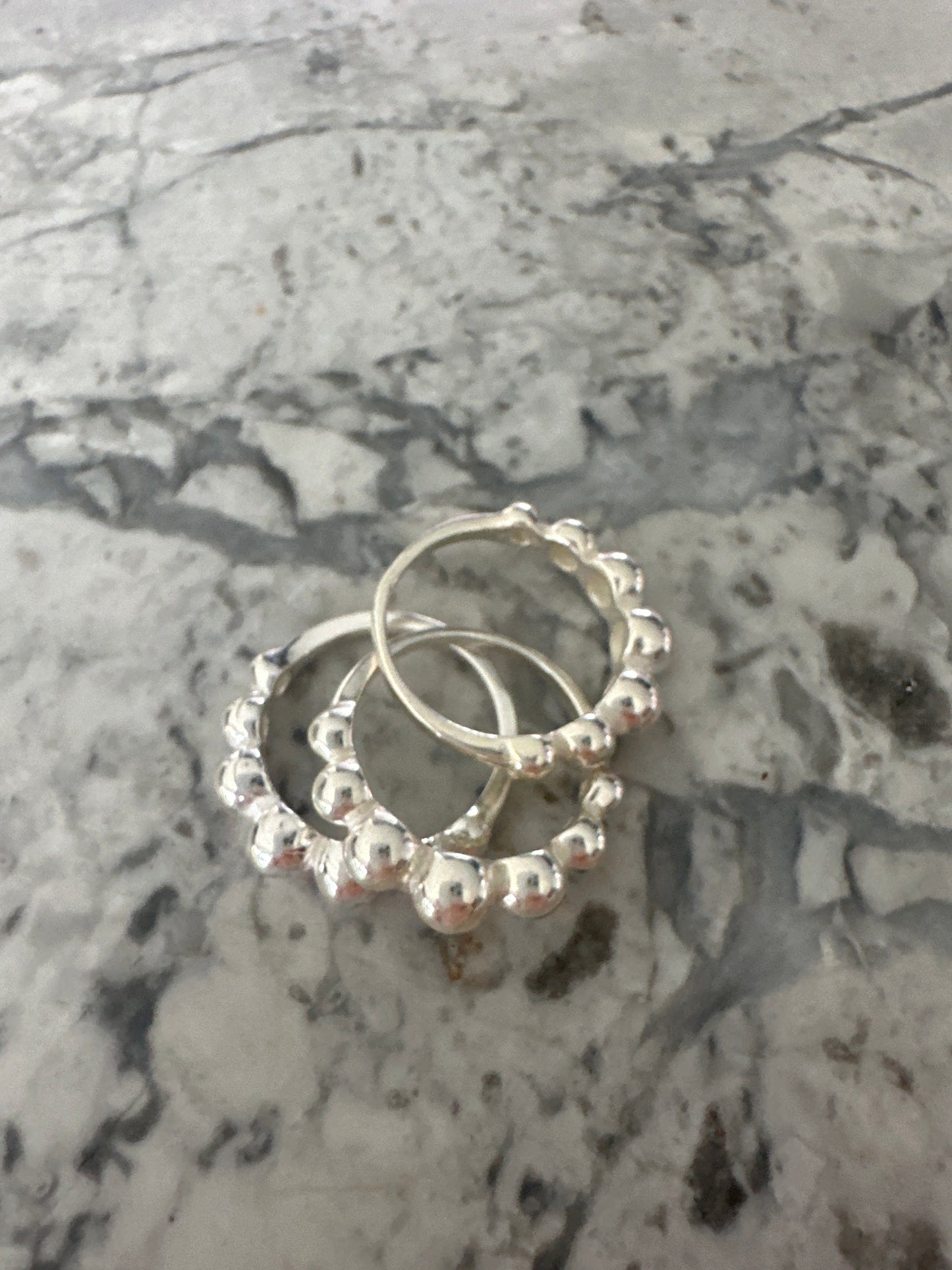Stackable Balls Silver Ring