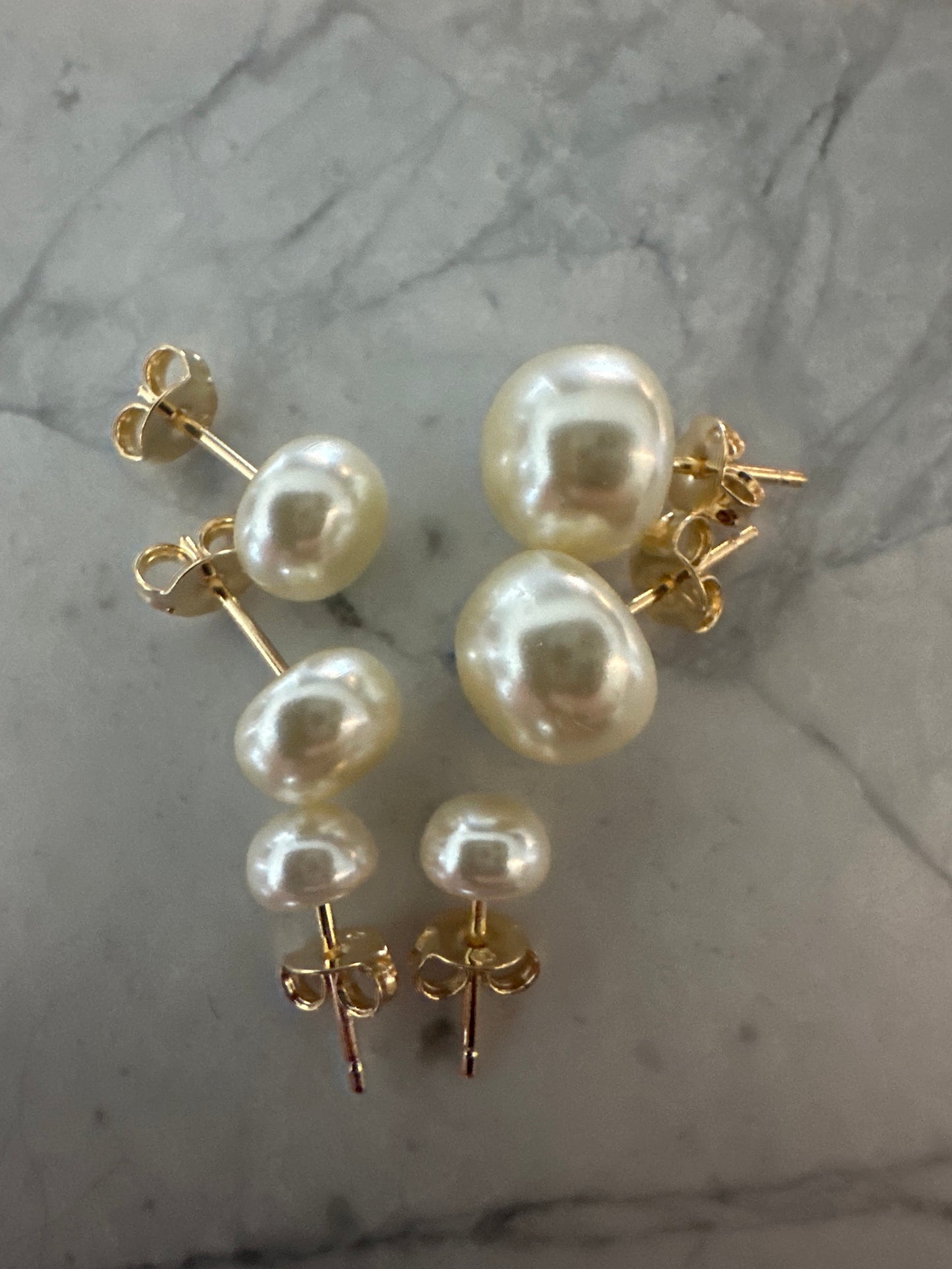 Half Pearl Statement Studs (set of 3)