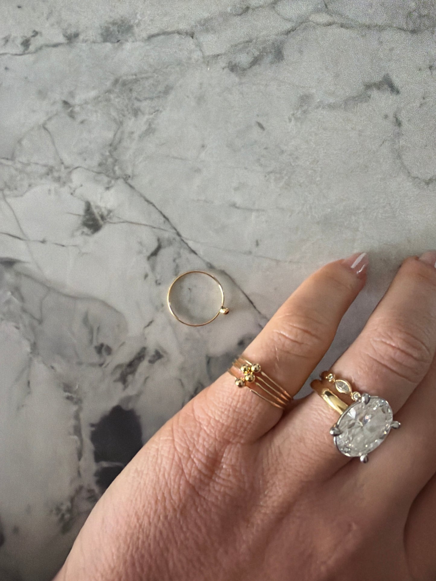 Tiny Dainty Ball Pinky Ring | 18k Gold-Filled