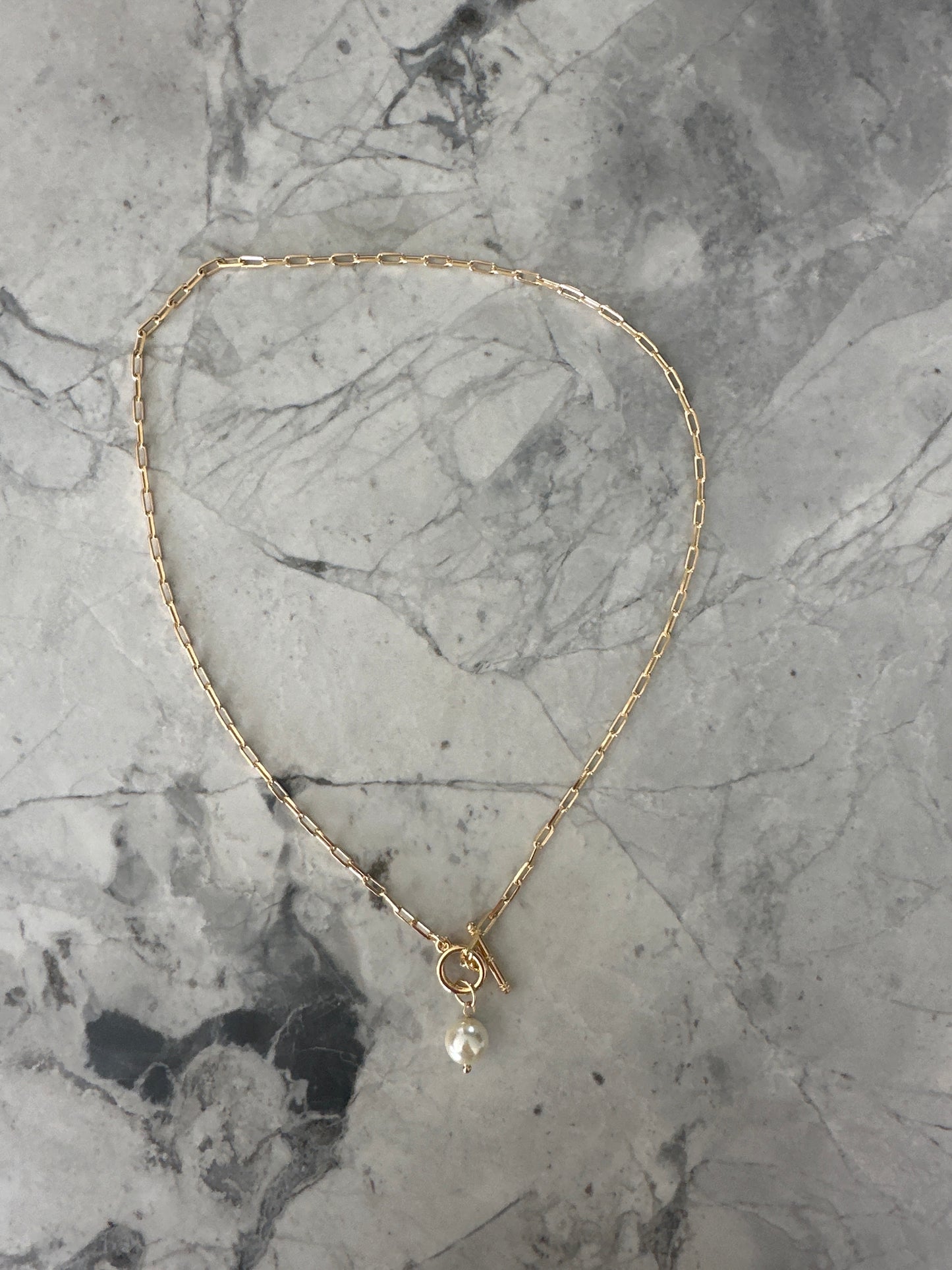 Pearl Clasp Necklace Gold Chain