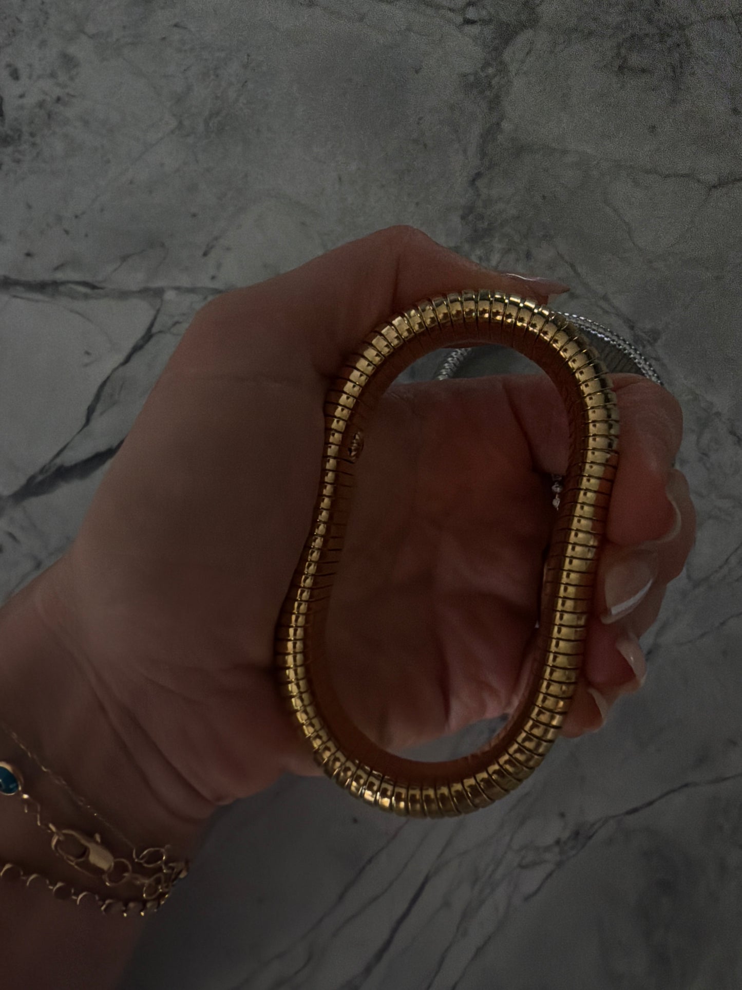 Sabine Snake Bangles | Gold & Chrome