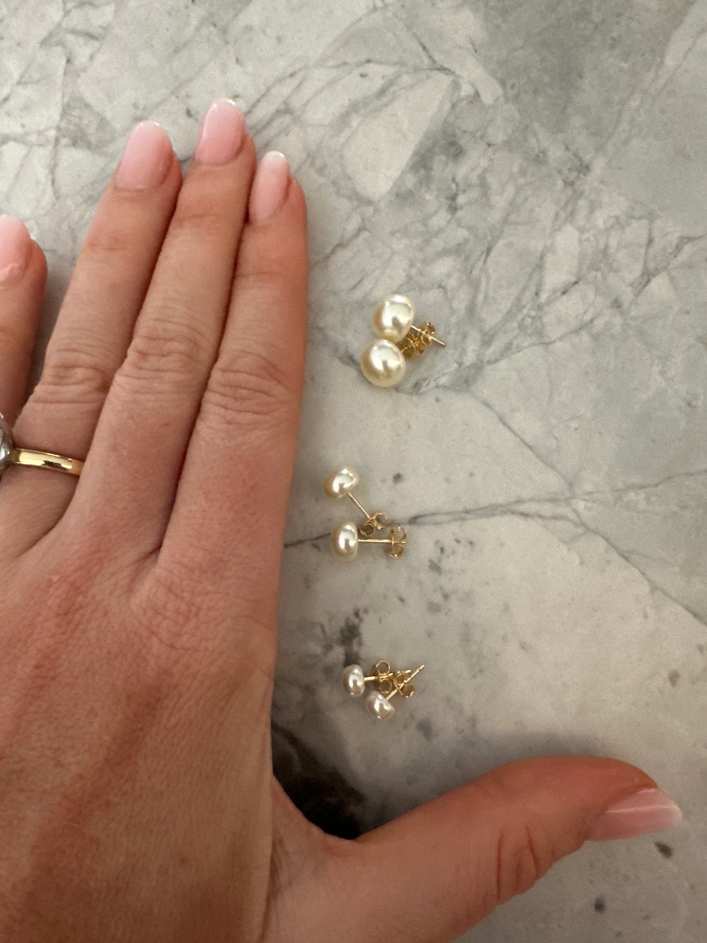Half Pearl Statement Studs (set of 3)