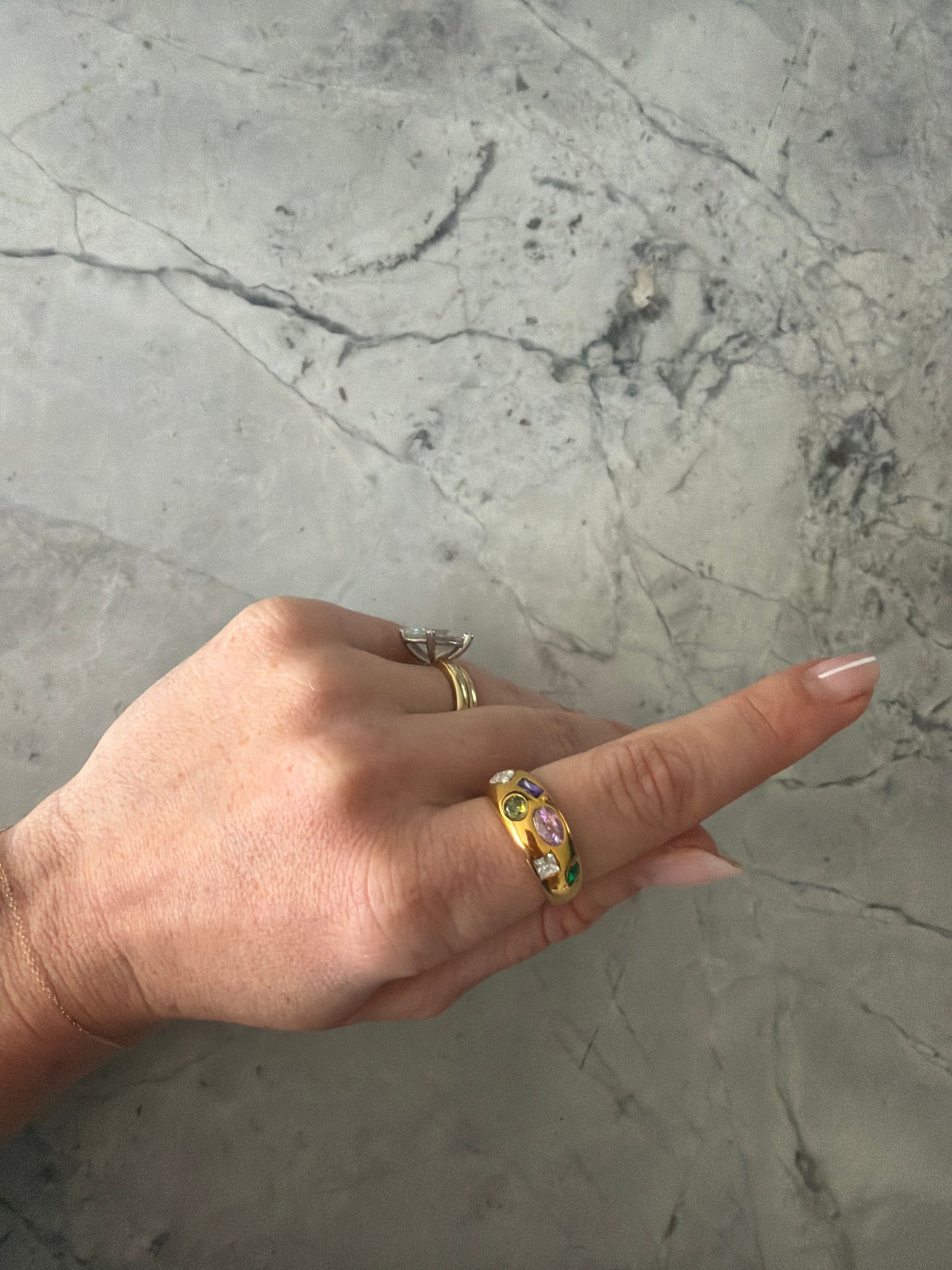 Quinn Confetti Waterproof Ring | 18k Gold-Coated