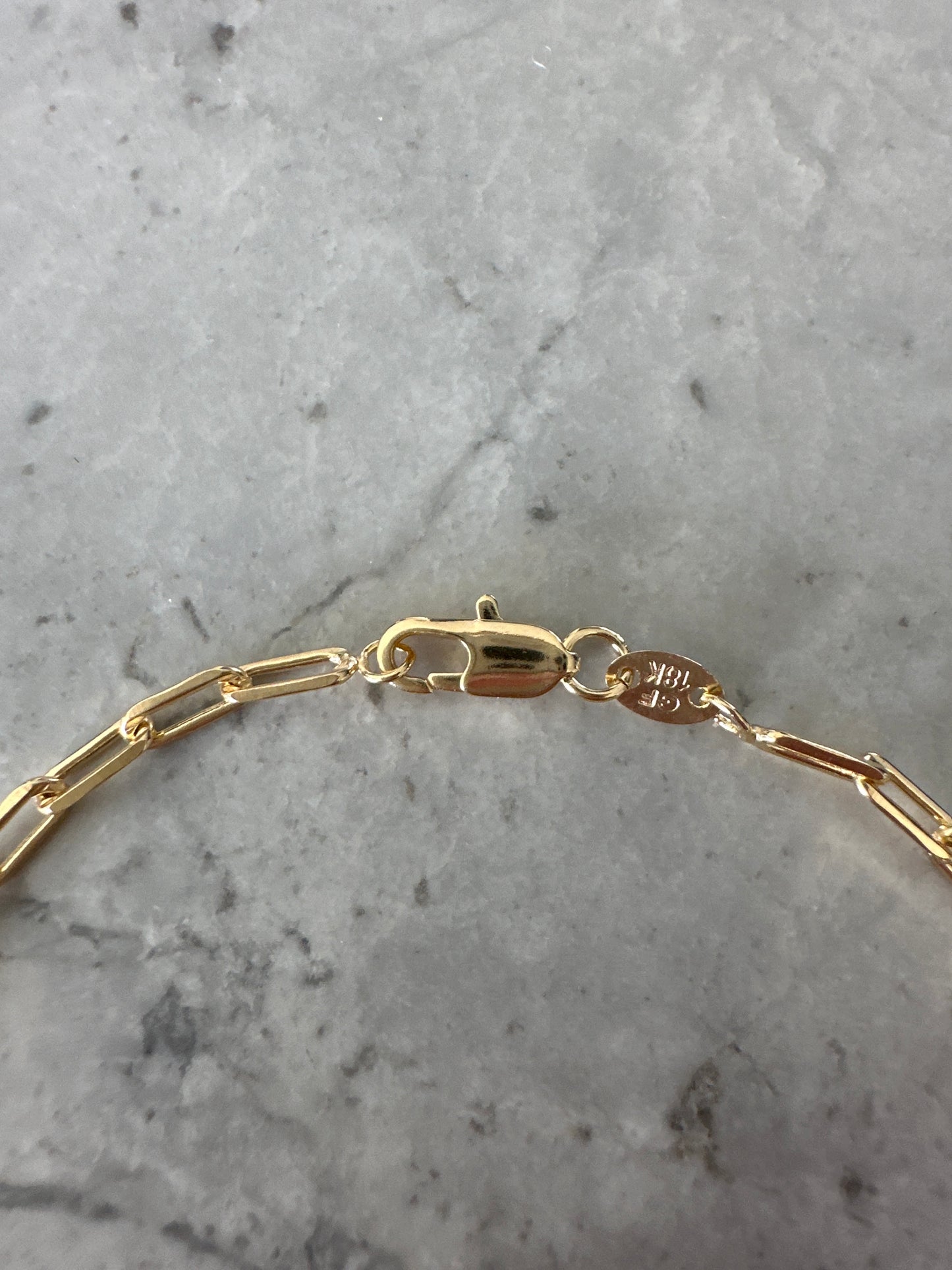 Paperclip Chain Anklet Gold