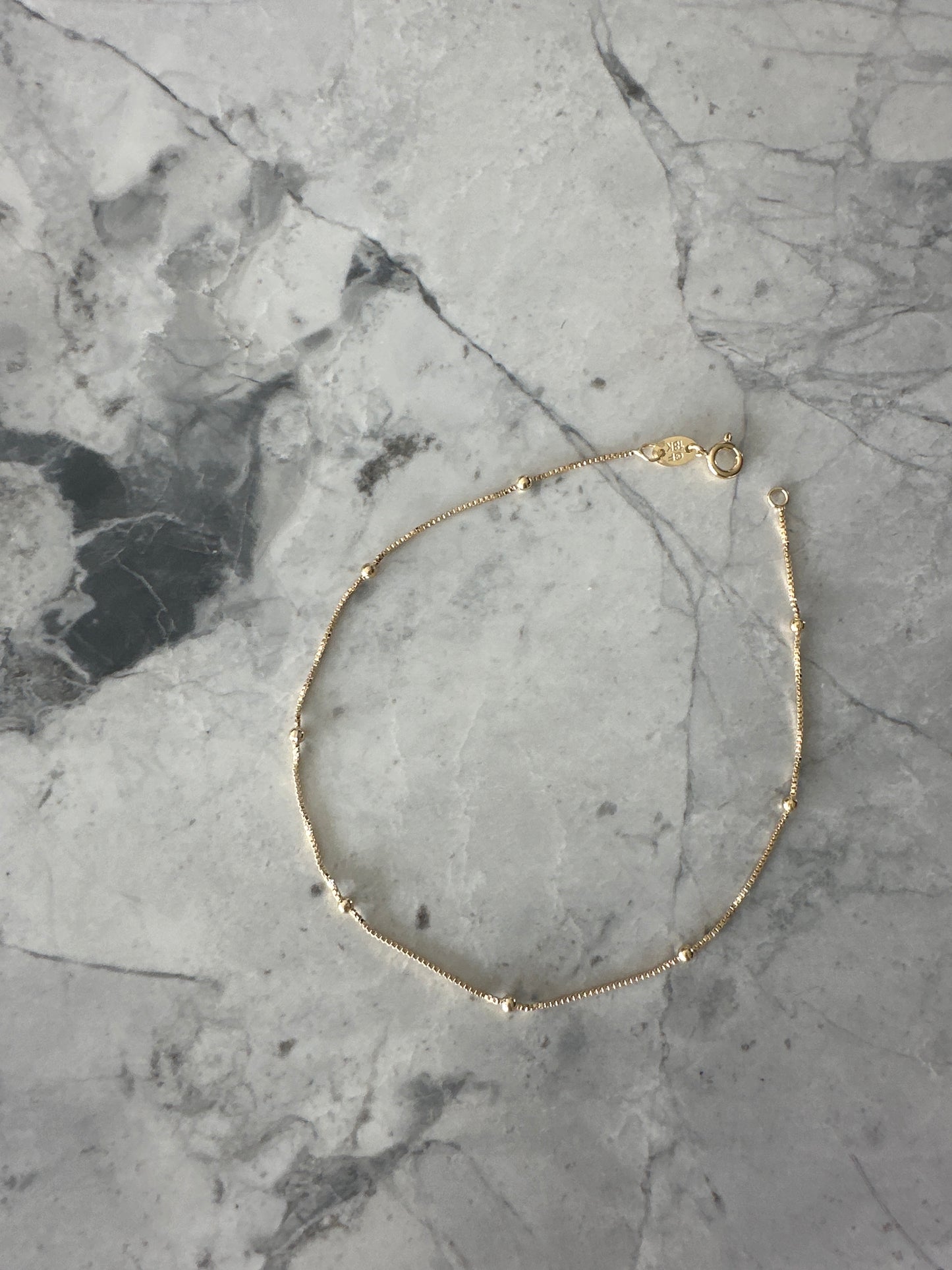 Dainty Ball Accent Gold Anklet