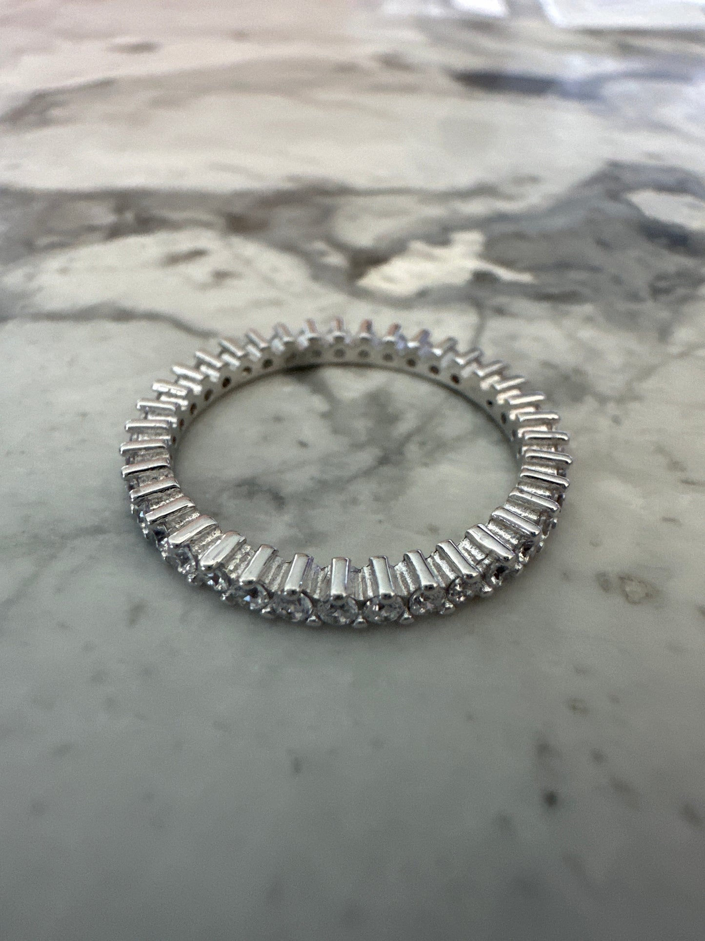 Dainty Stackable Zircon Silver Ring