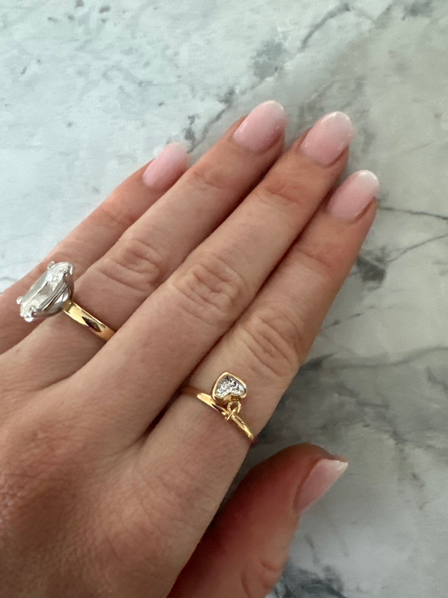 Heart charm ring - sample sale