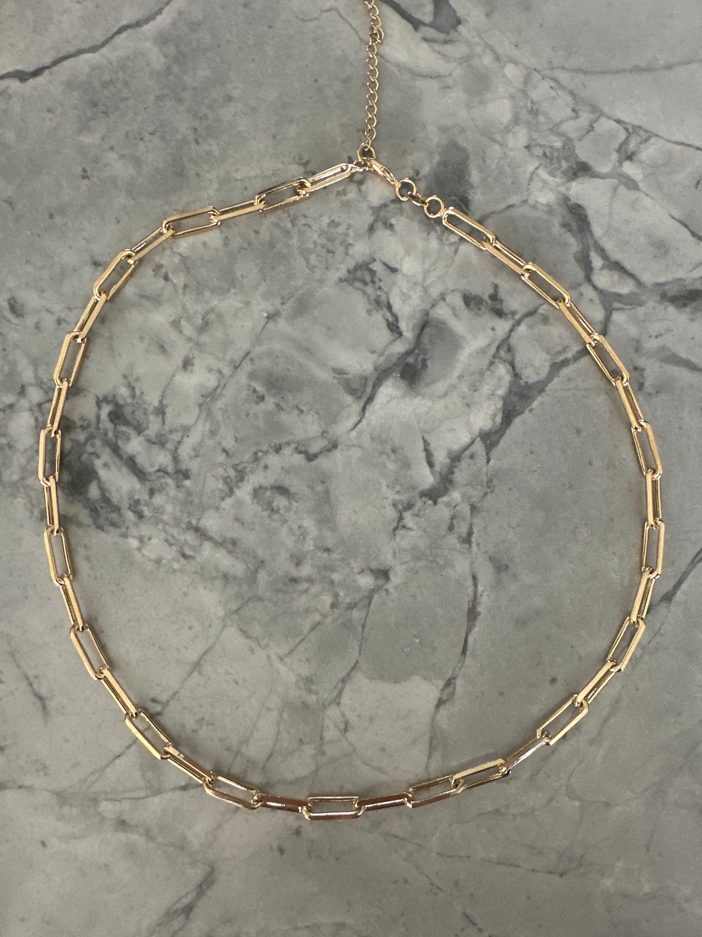 Chic Statement Paperclip Chain Necklace Gold