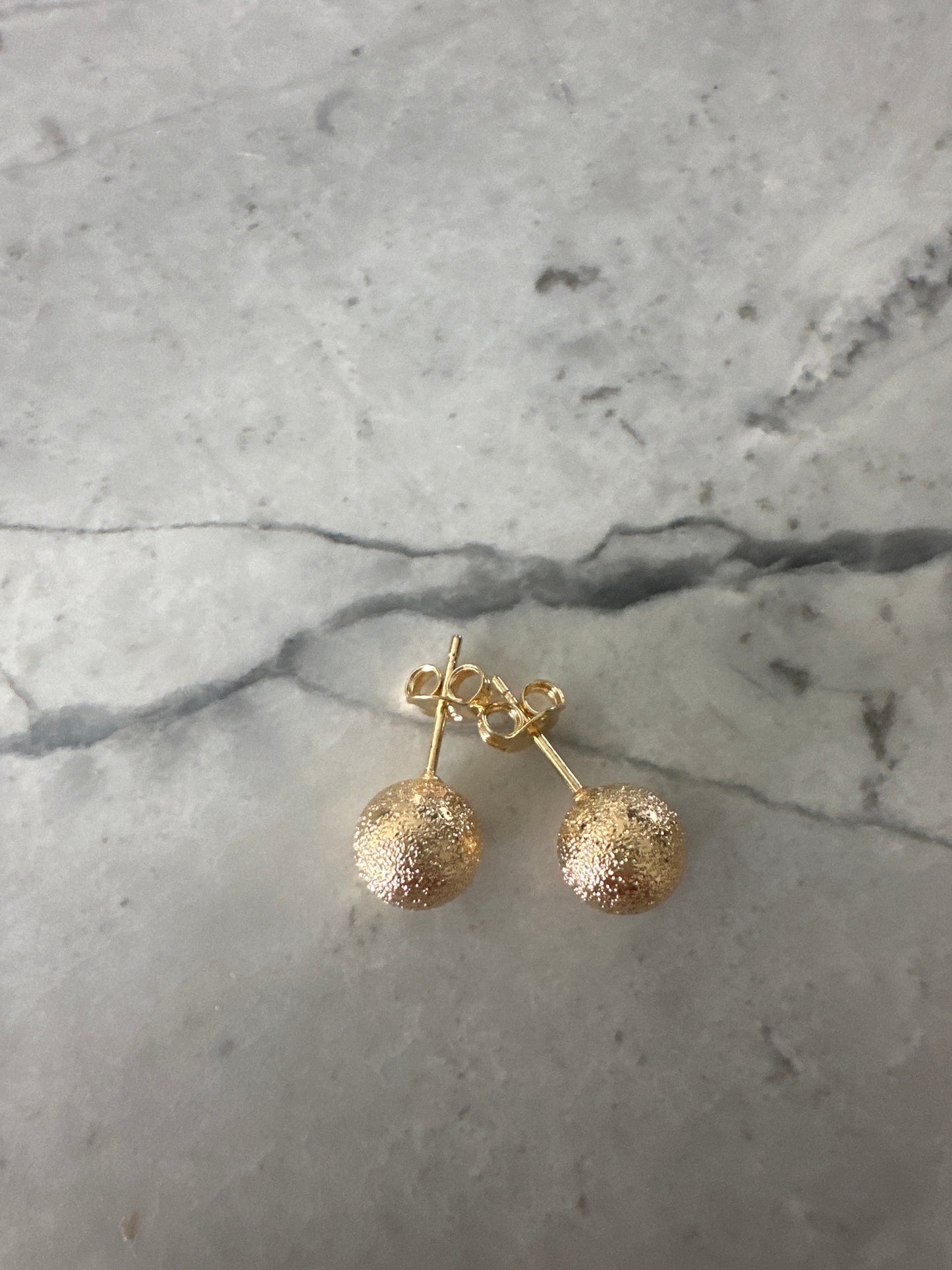 Deco Ball Gold Stud Earrings