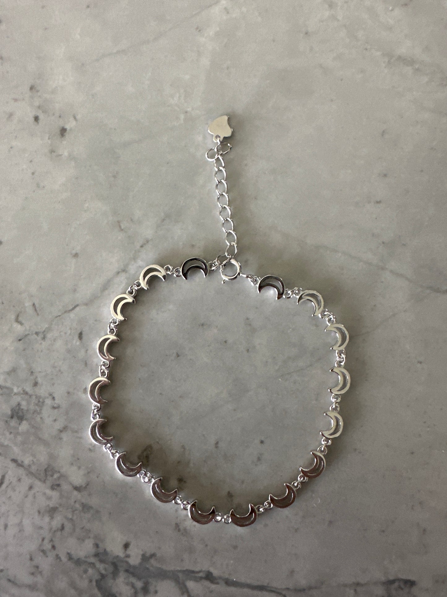 Moon Chain Bracelet Silver