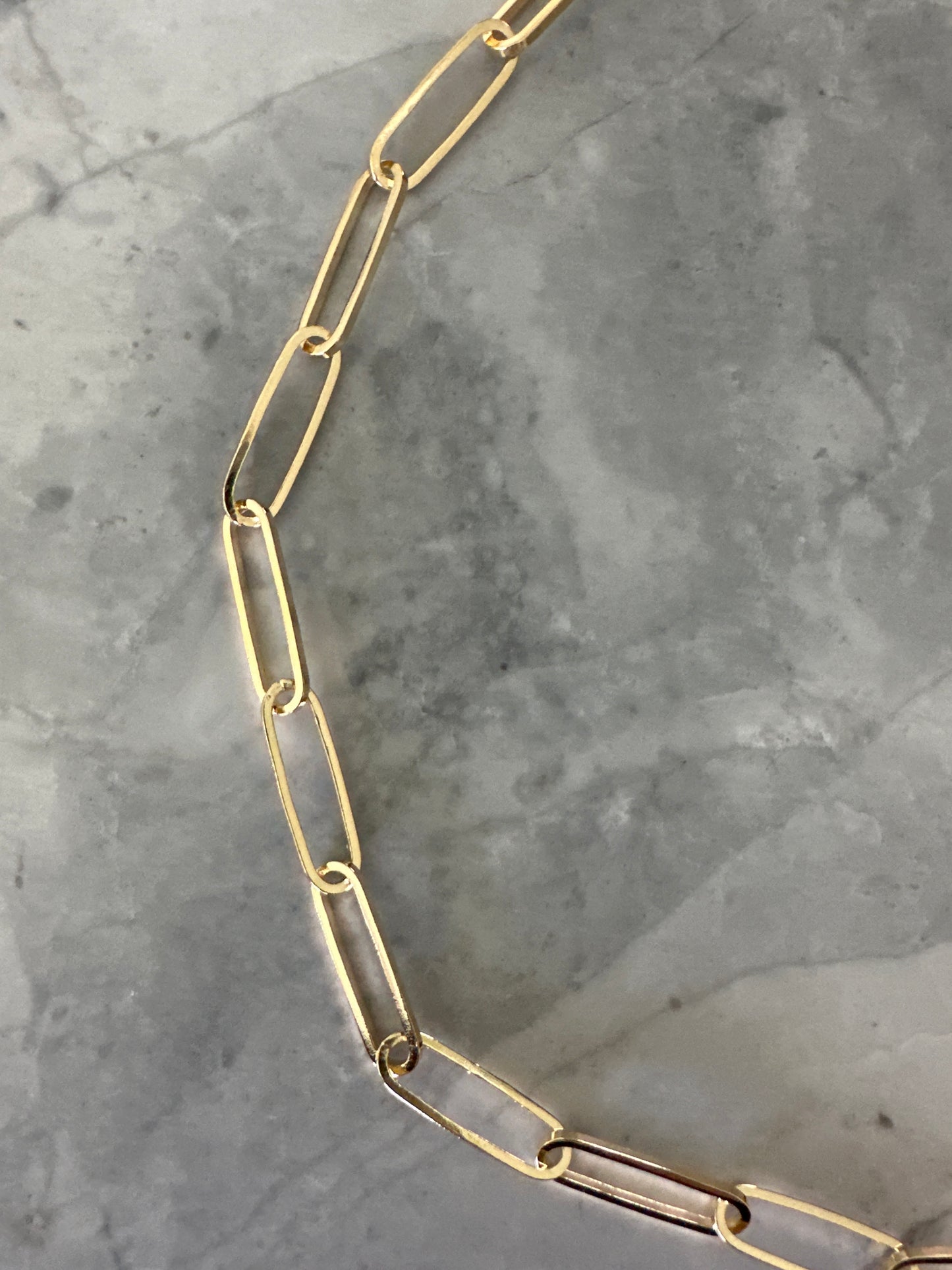 Chunky Paperclip necklace stackable chain 18k gold-filled