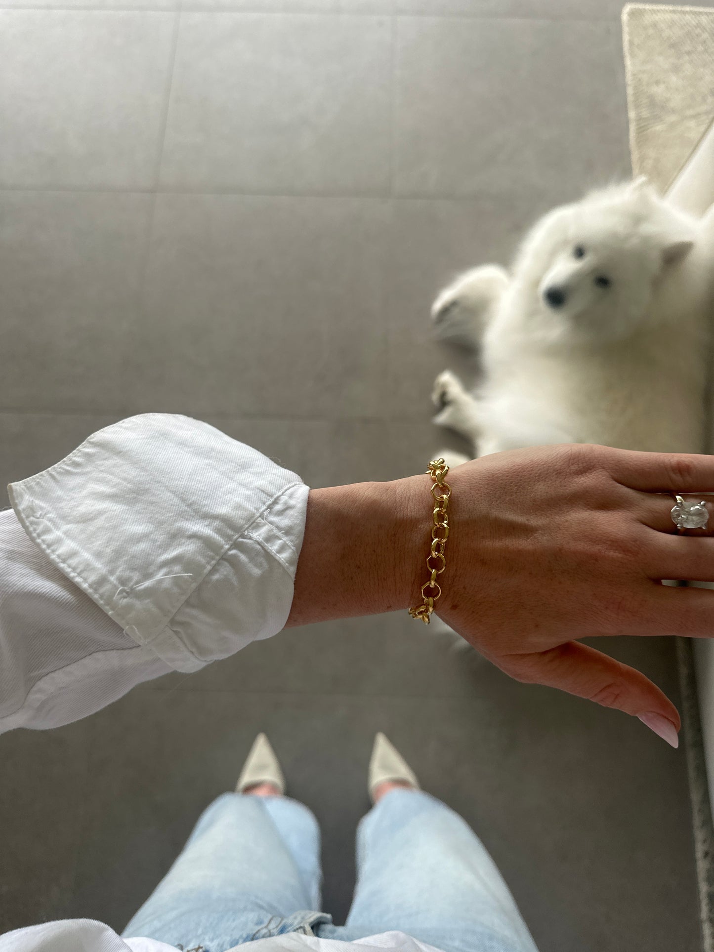 Chunky Rolo Chain Bracelet Gold