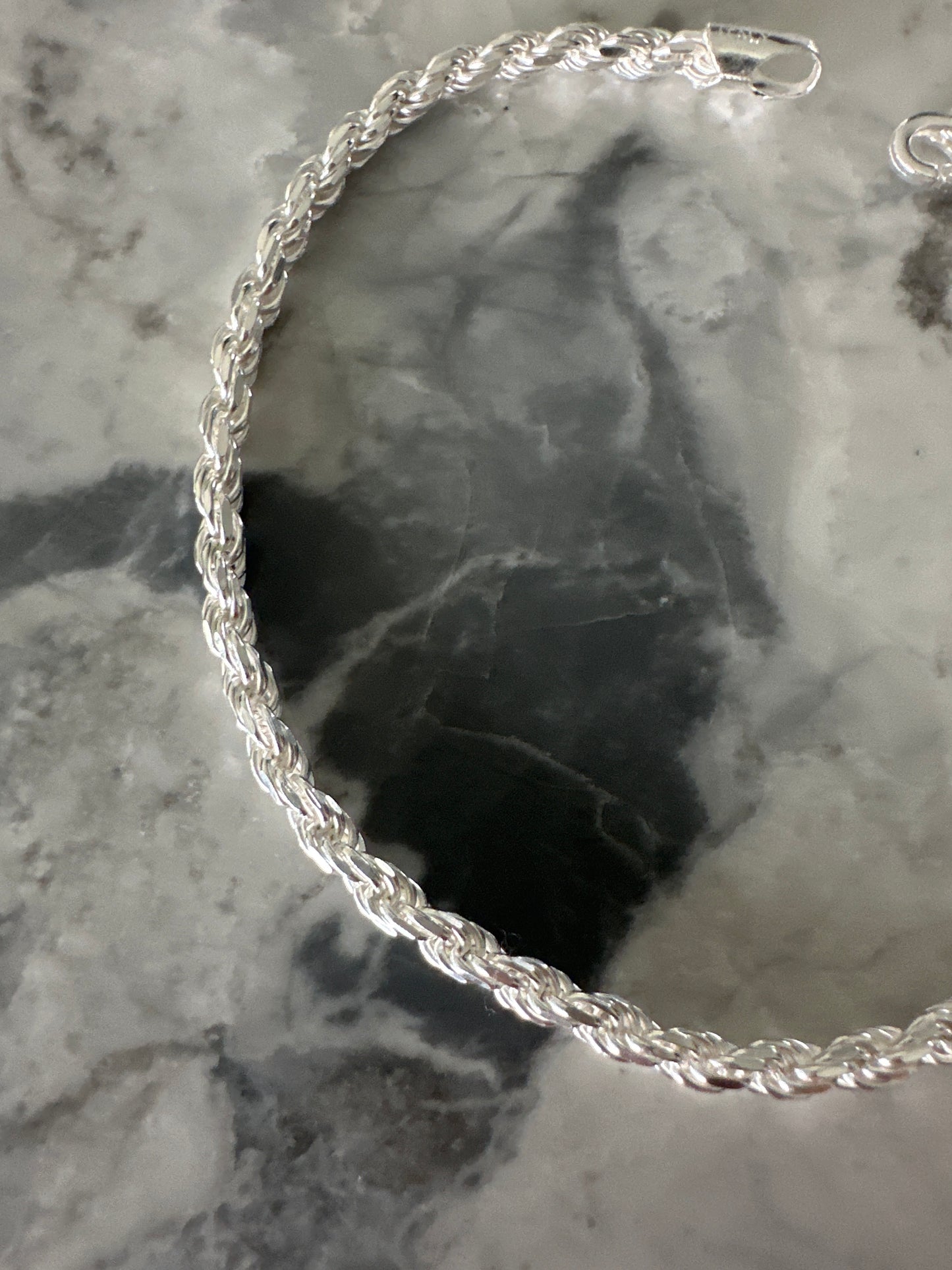 Rope Tie Bracelet Silver