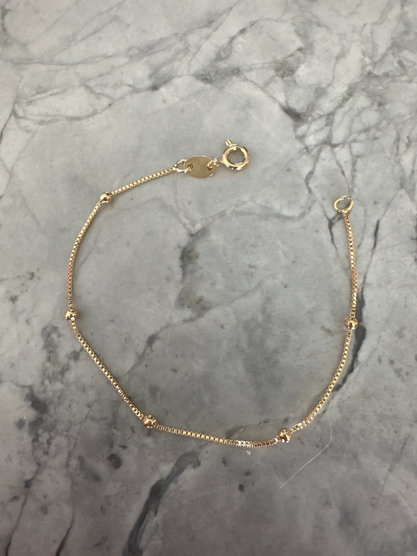 Dainty Bead Accent Gold Bracelet