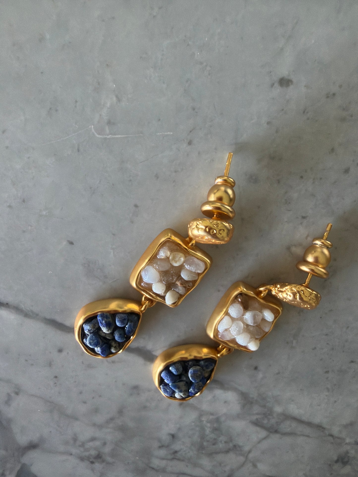 Natural Stone Drop Earrings Semi-Precious Stone