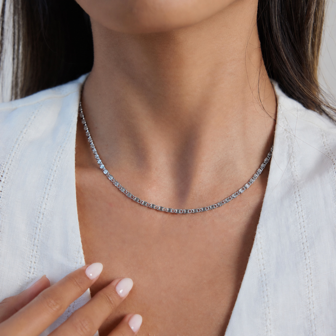 Billie Snail Chain Waterproof Necklace | Silver - PRE ORDER