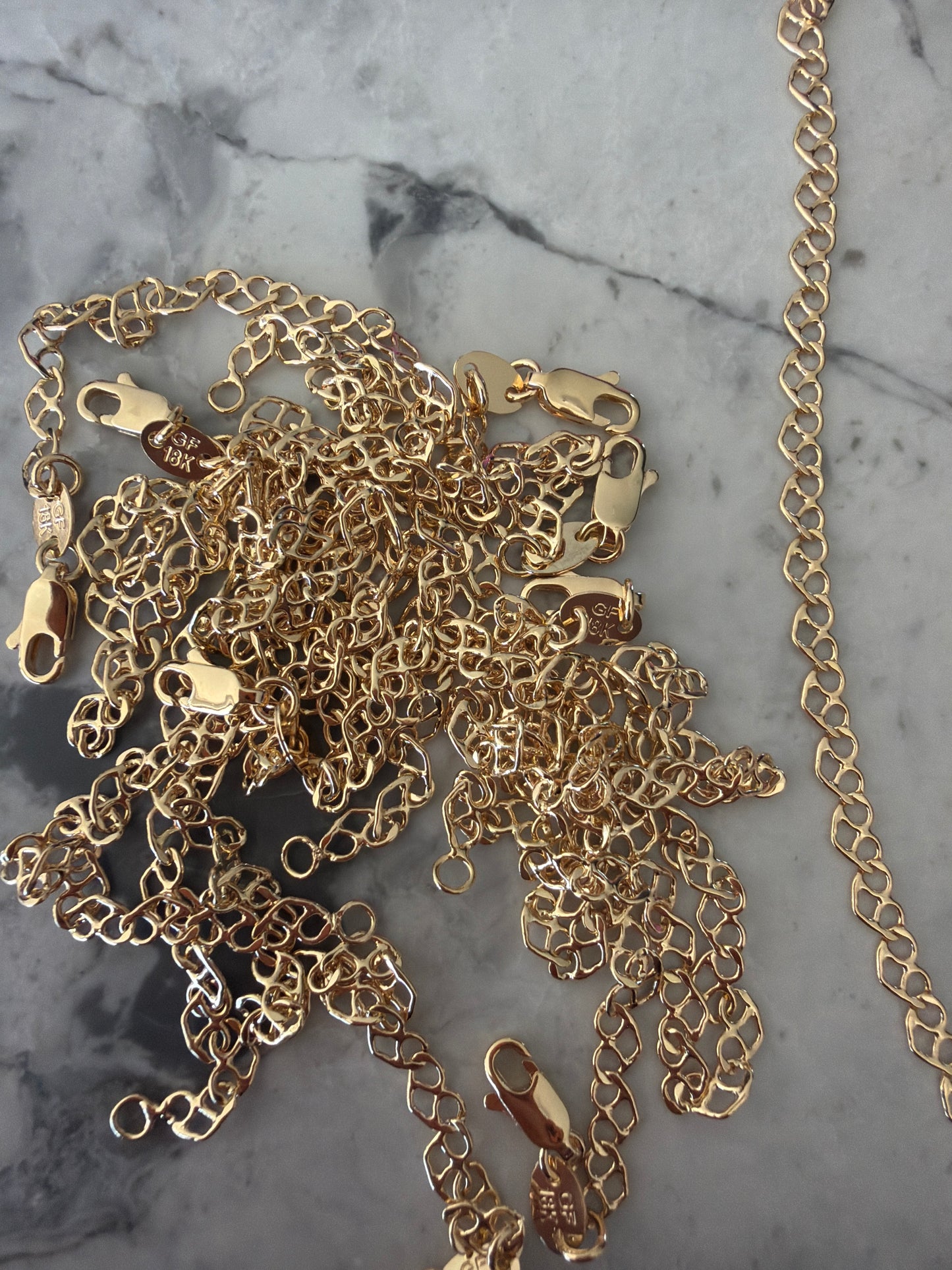 Heart Pretzel Chain Bracelet 18k gold-filled