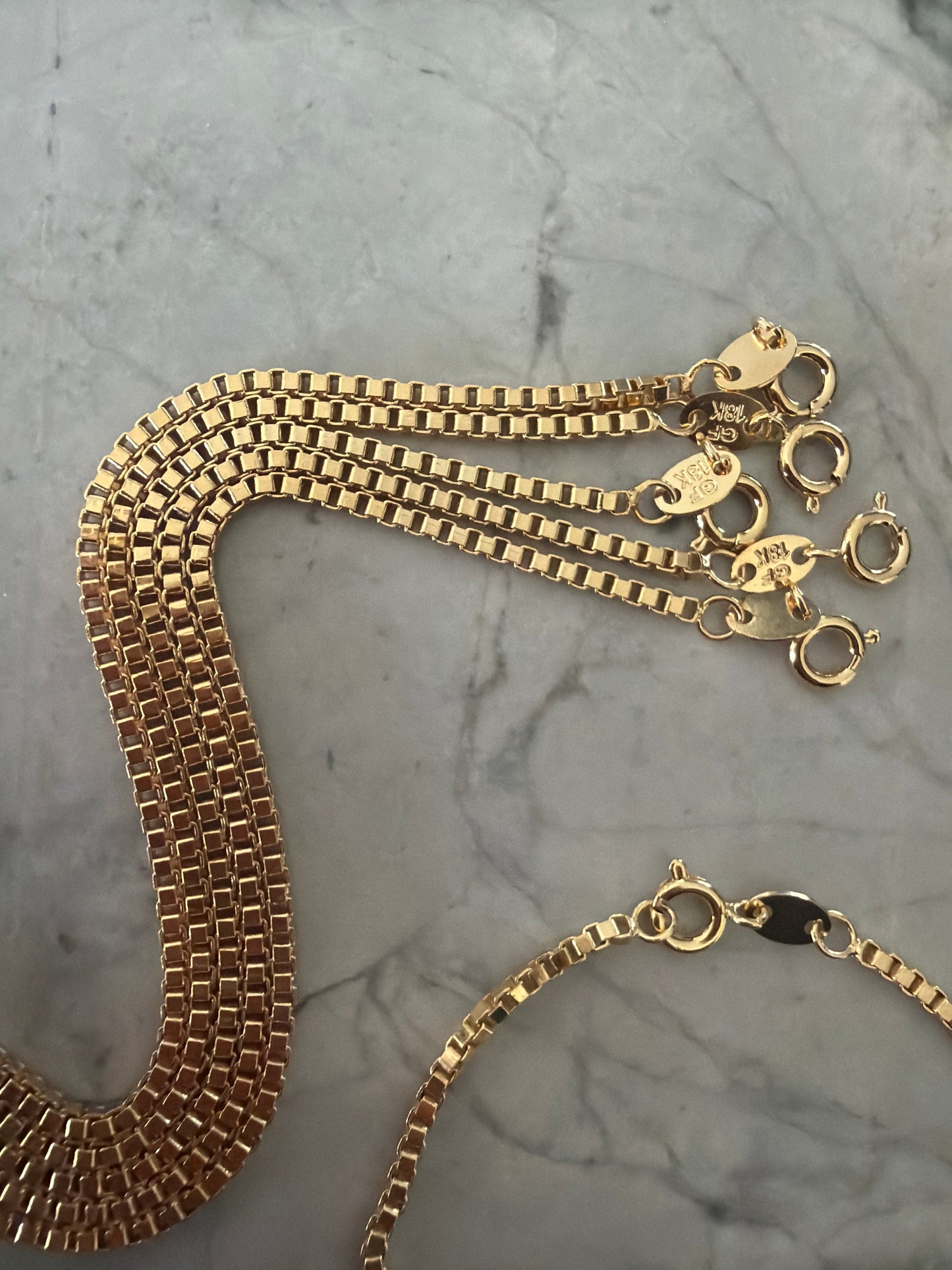 Box Chain Bracelet 18k Gold Filled