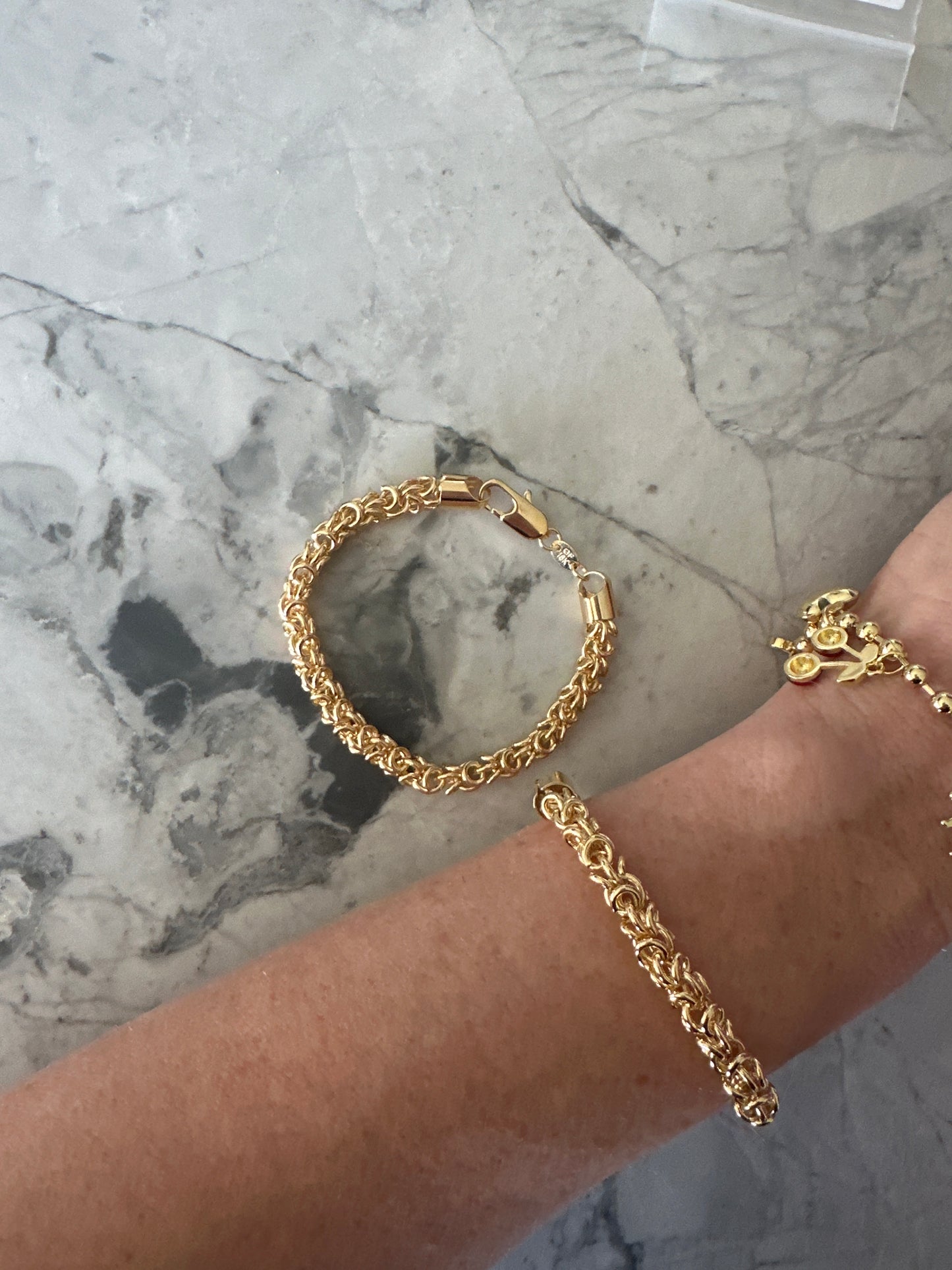 Chunky Knotted Link Bracelet Gold