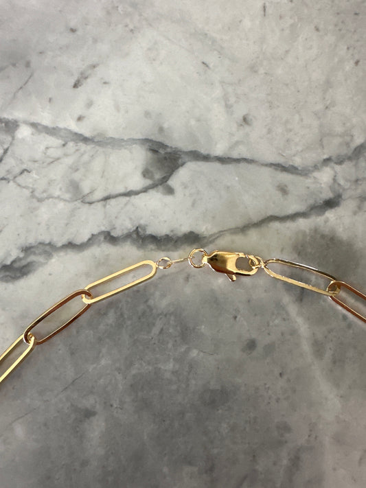 Jasmine Chunky Paperclip Stackable Necklace Chain Gold (sale)