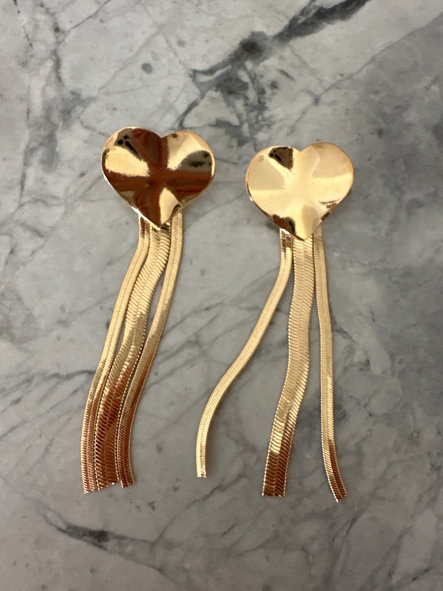 Pulling My Heart Strings Gold Earrings