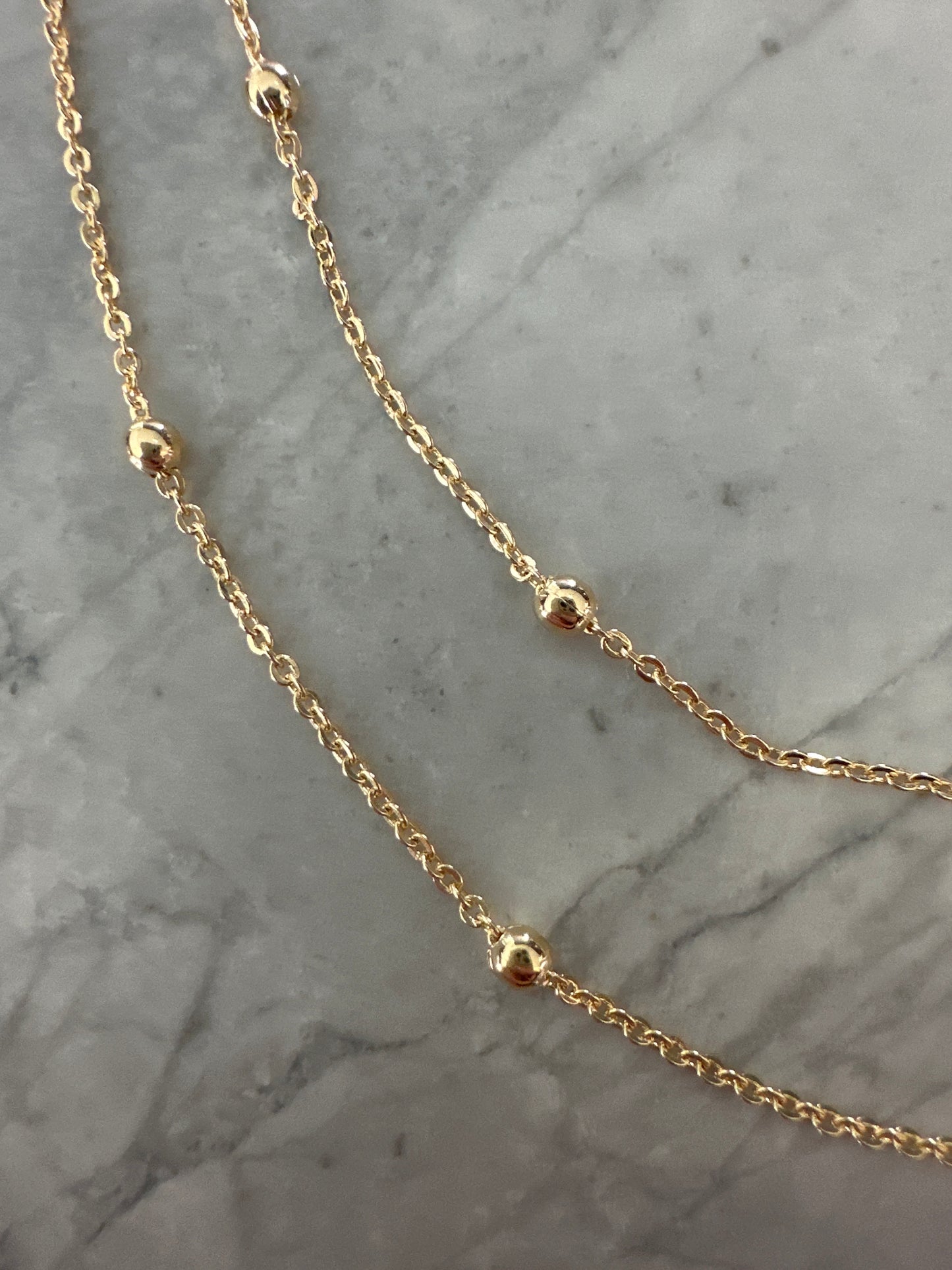 Double chain bead accent necklace