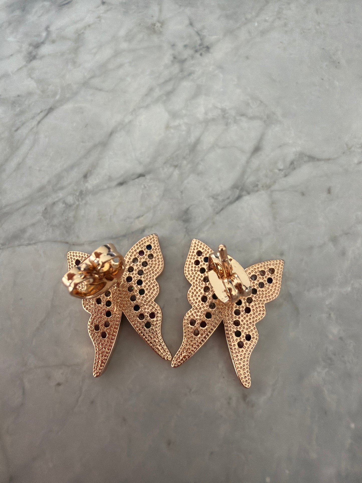 Whimsical Rose Gold Filled Butterfly Earrings