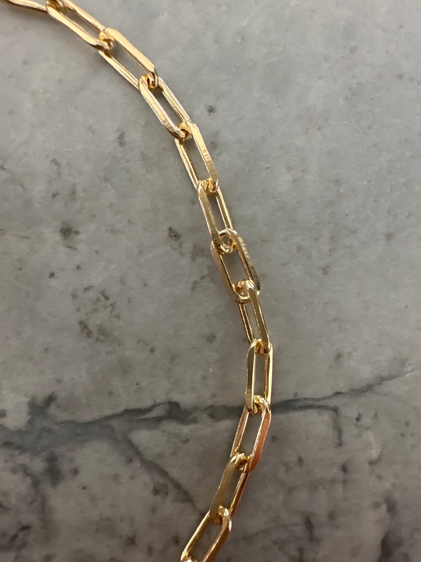 Paperclip Chain Anklet Gold