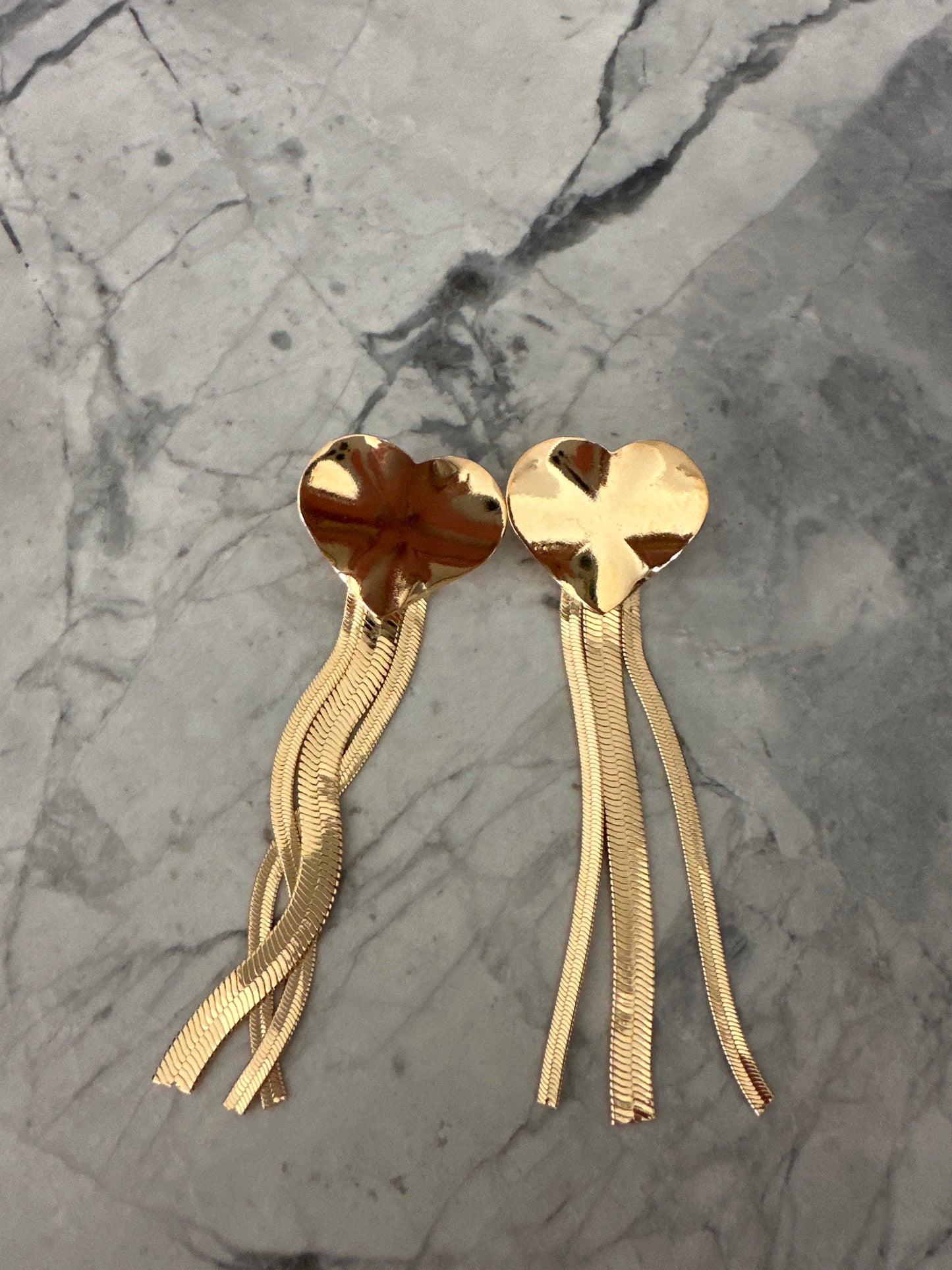 Pulling My Heart Strings Gold Earrings