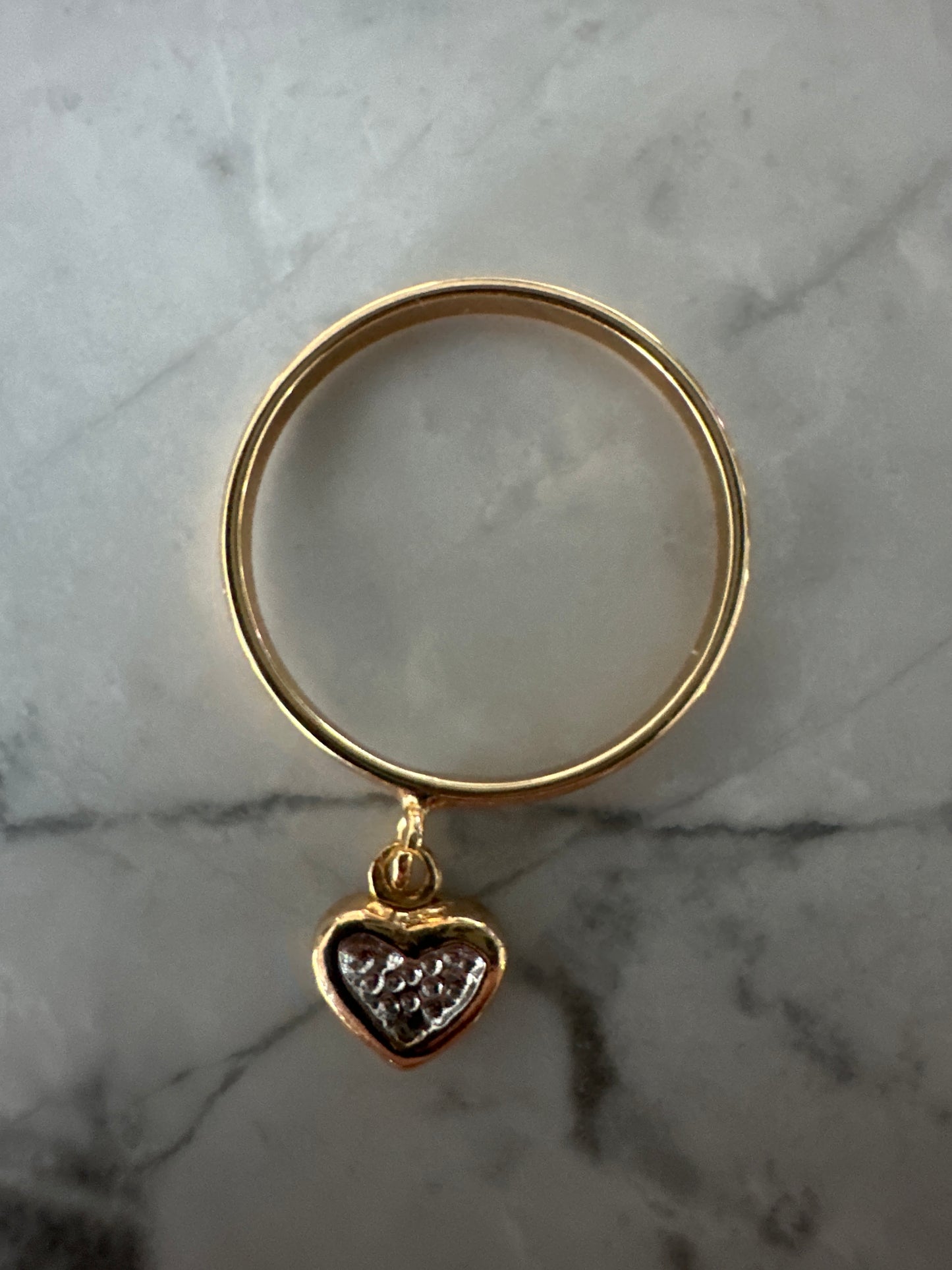 Heart charm ring - sample sale