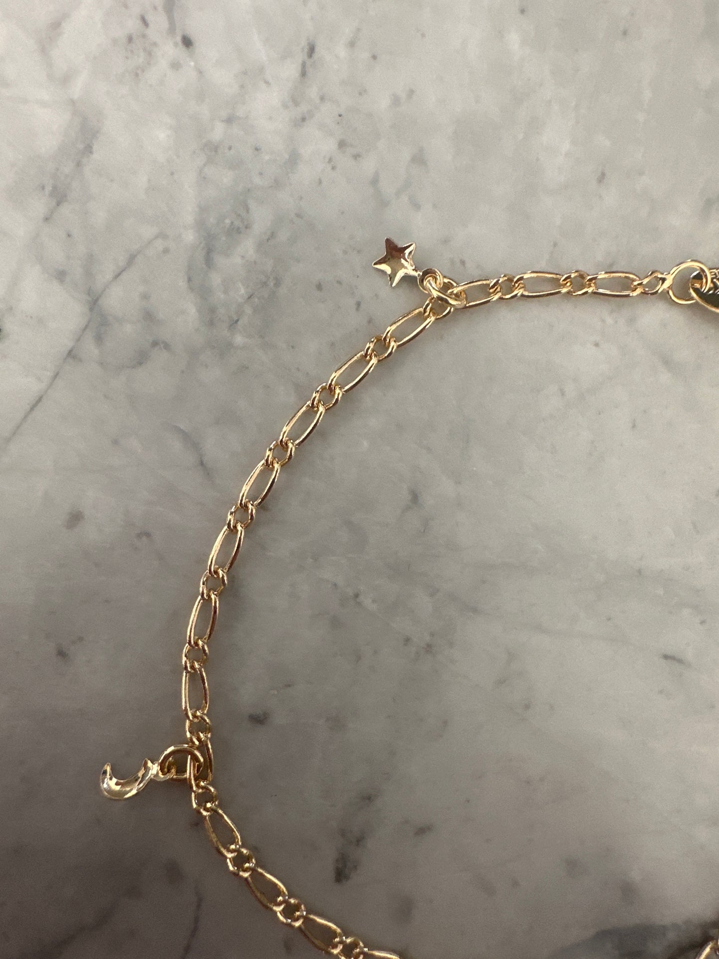 Astra Baby Figaro Charm Bracelet Gold