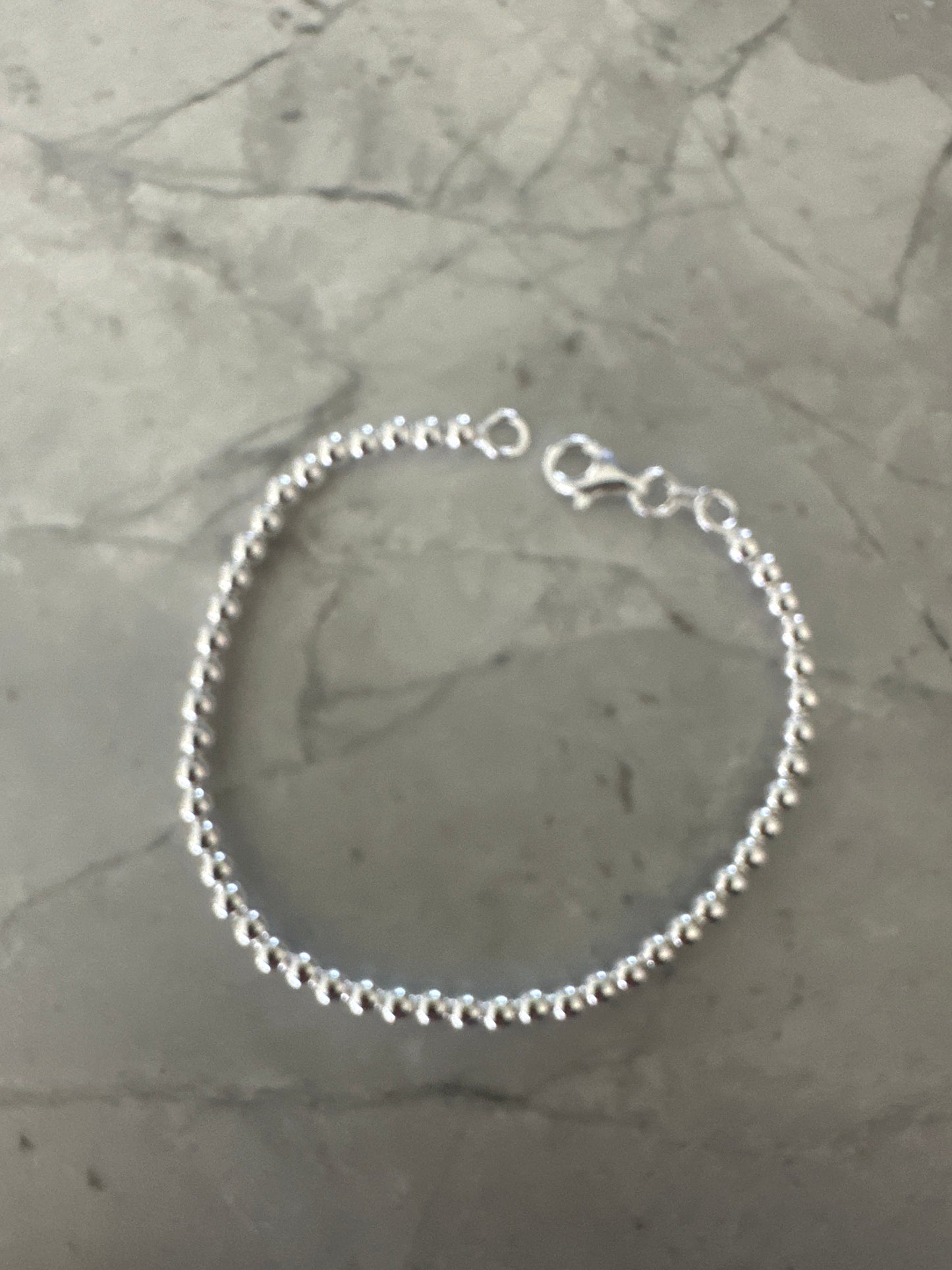Small Wrists Beaded Bracelet Silver
