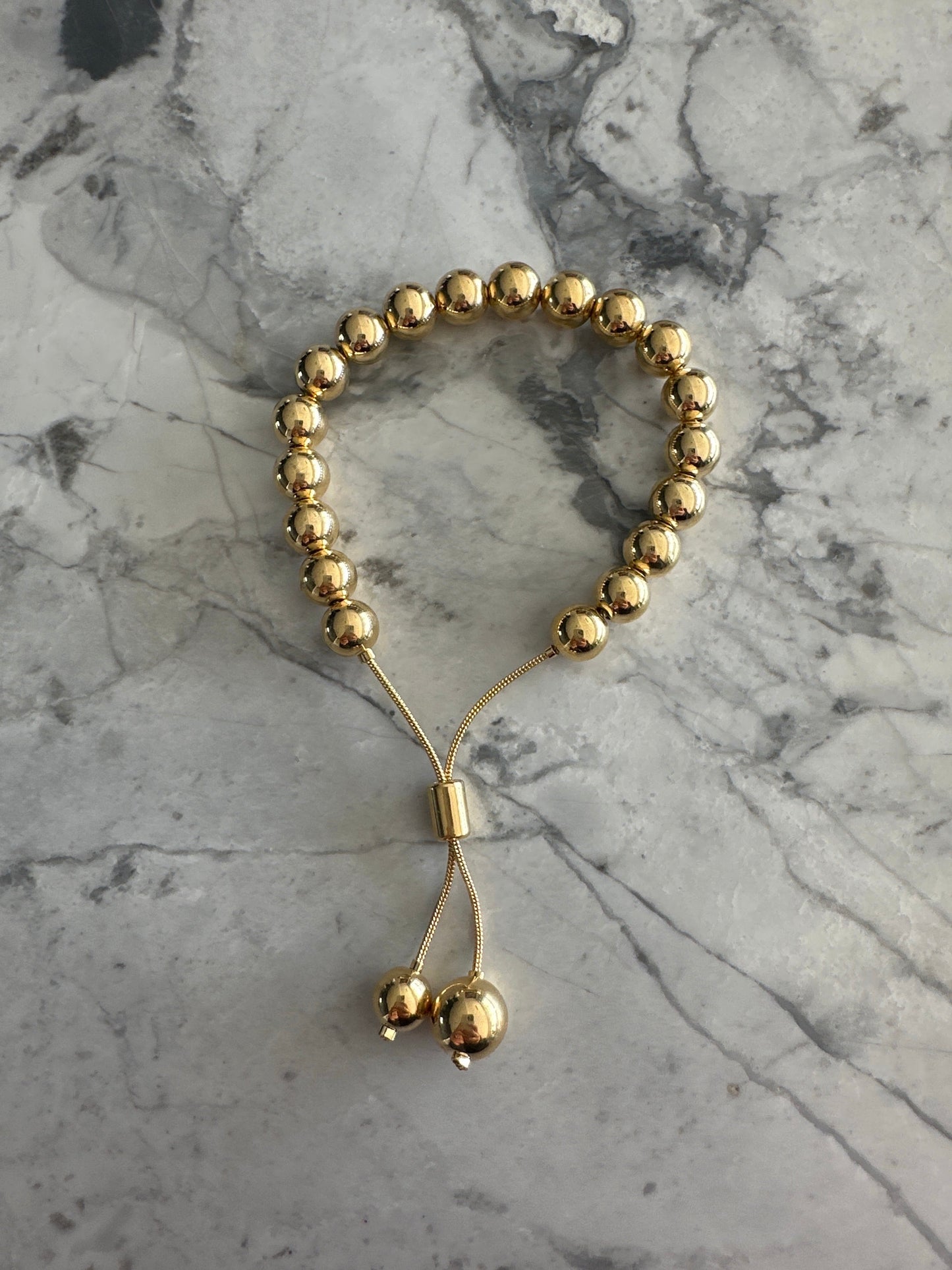 Large Balls Adjustable Bracelet Gold