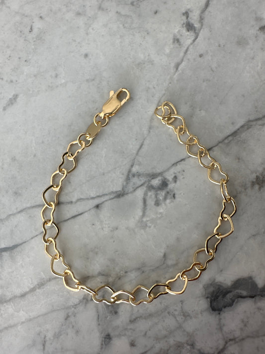 Heart Links Bracelet Gold