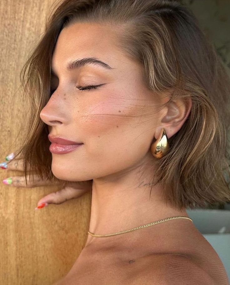 Chunky Tear Drop Gold Earrings