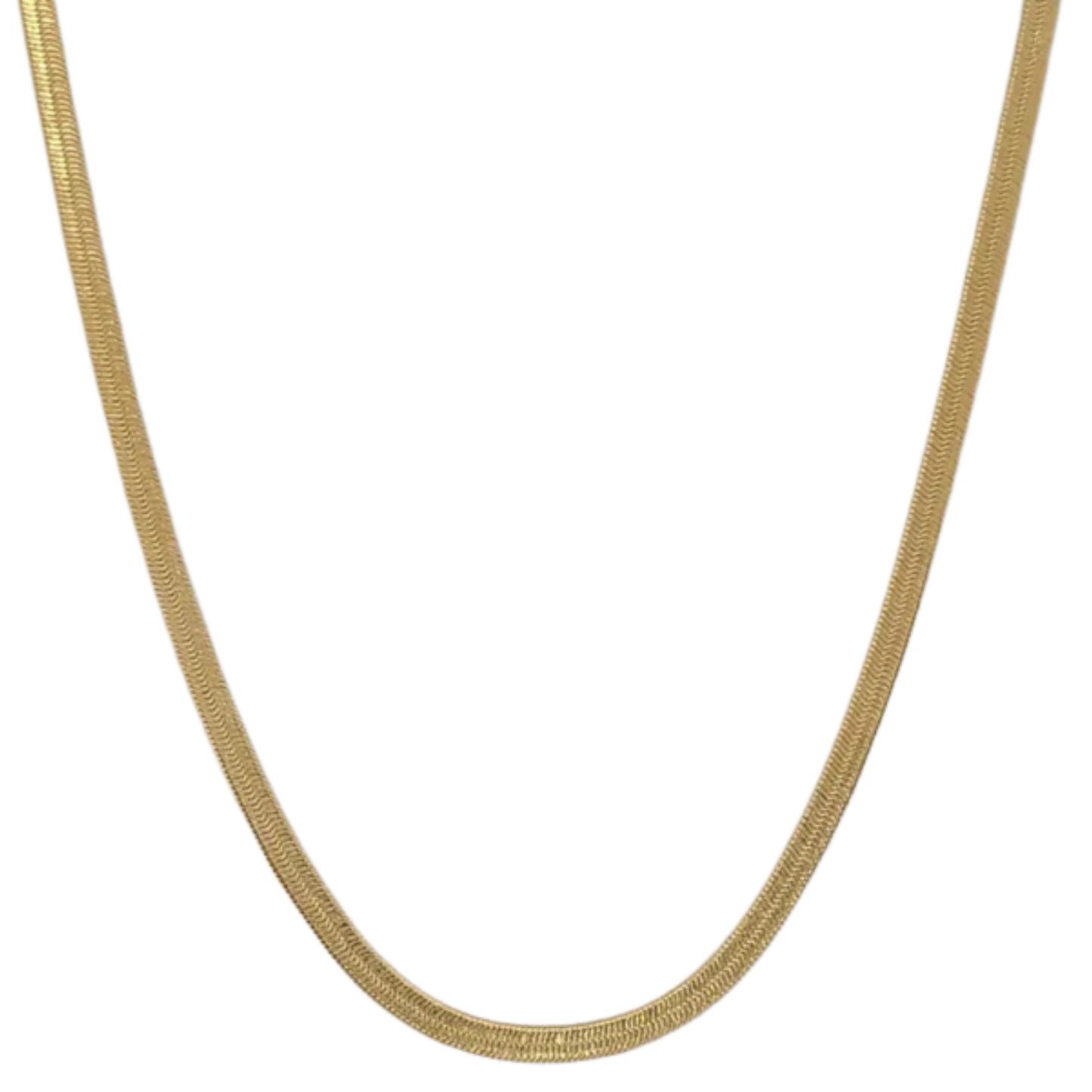 3mm Herringbone Stackable Gold Chain Necklace