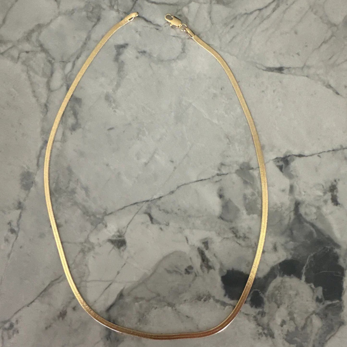 3mm Herringbone Stackable Gold Chain Necklace